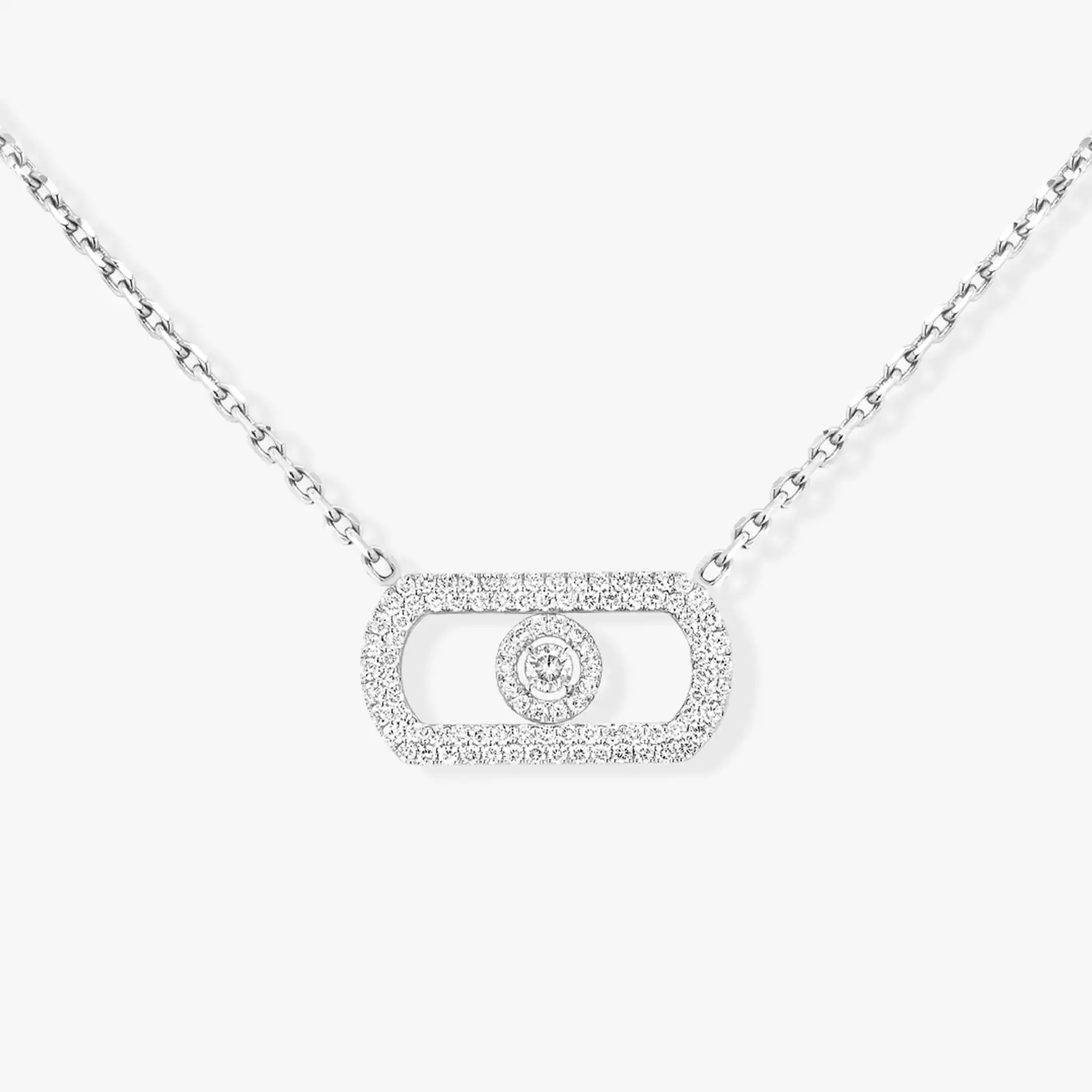 Collier Femme Or Blanc Diamant So Move Pavé 12945-WG