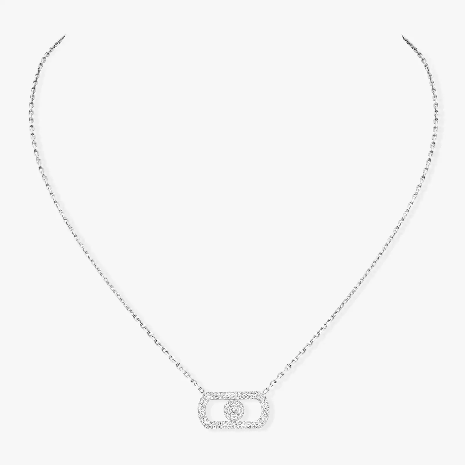 Collier Femme Or Blanc Diamant So Move Pavé 12945-WG