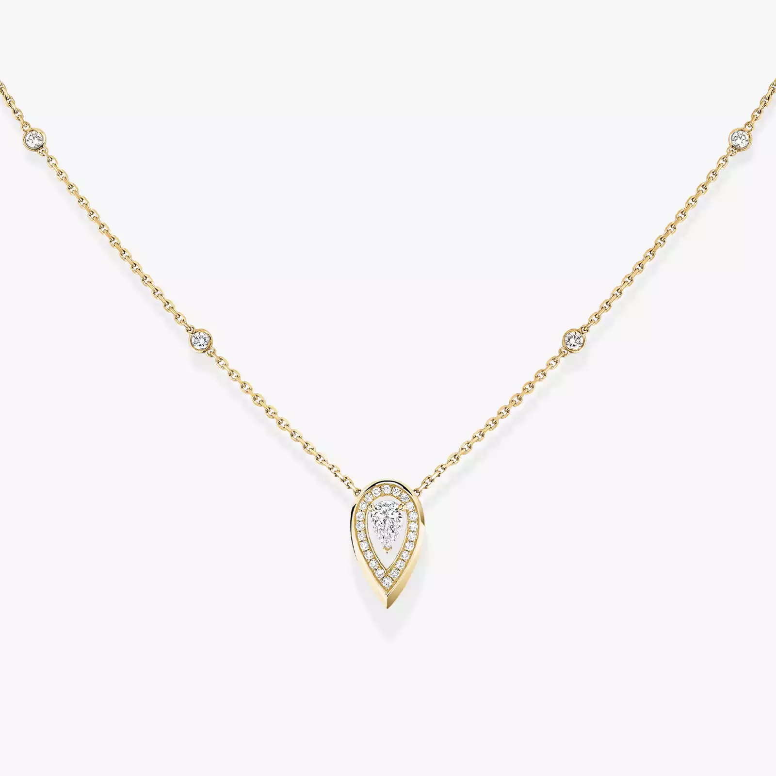 Fiery 0.10ct Yellow Gold For Her Diamond Necklace 12611-YG