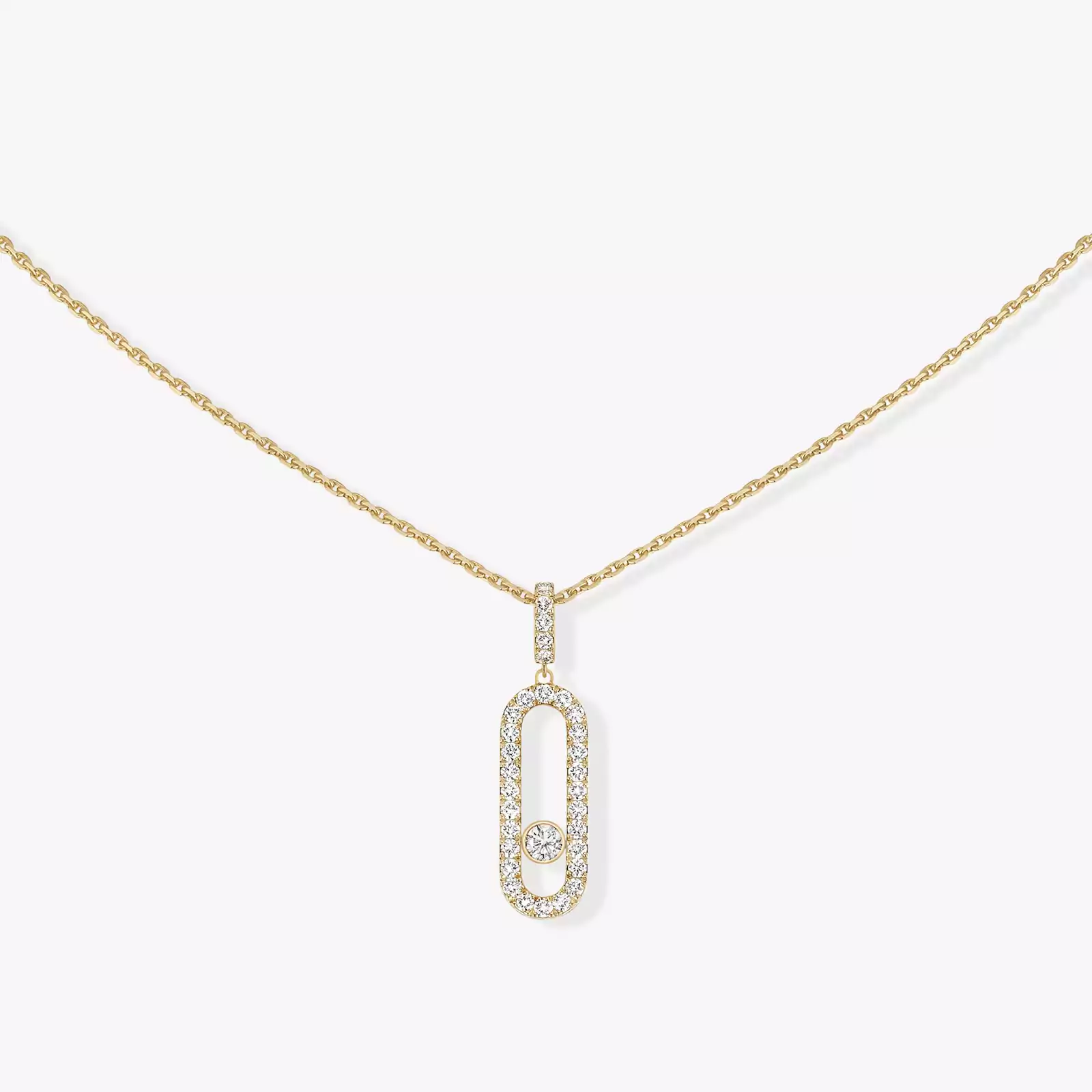 Necklace For Her Yellow Gold Diamond Move Uno Pavé LM 12058-YG