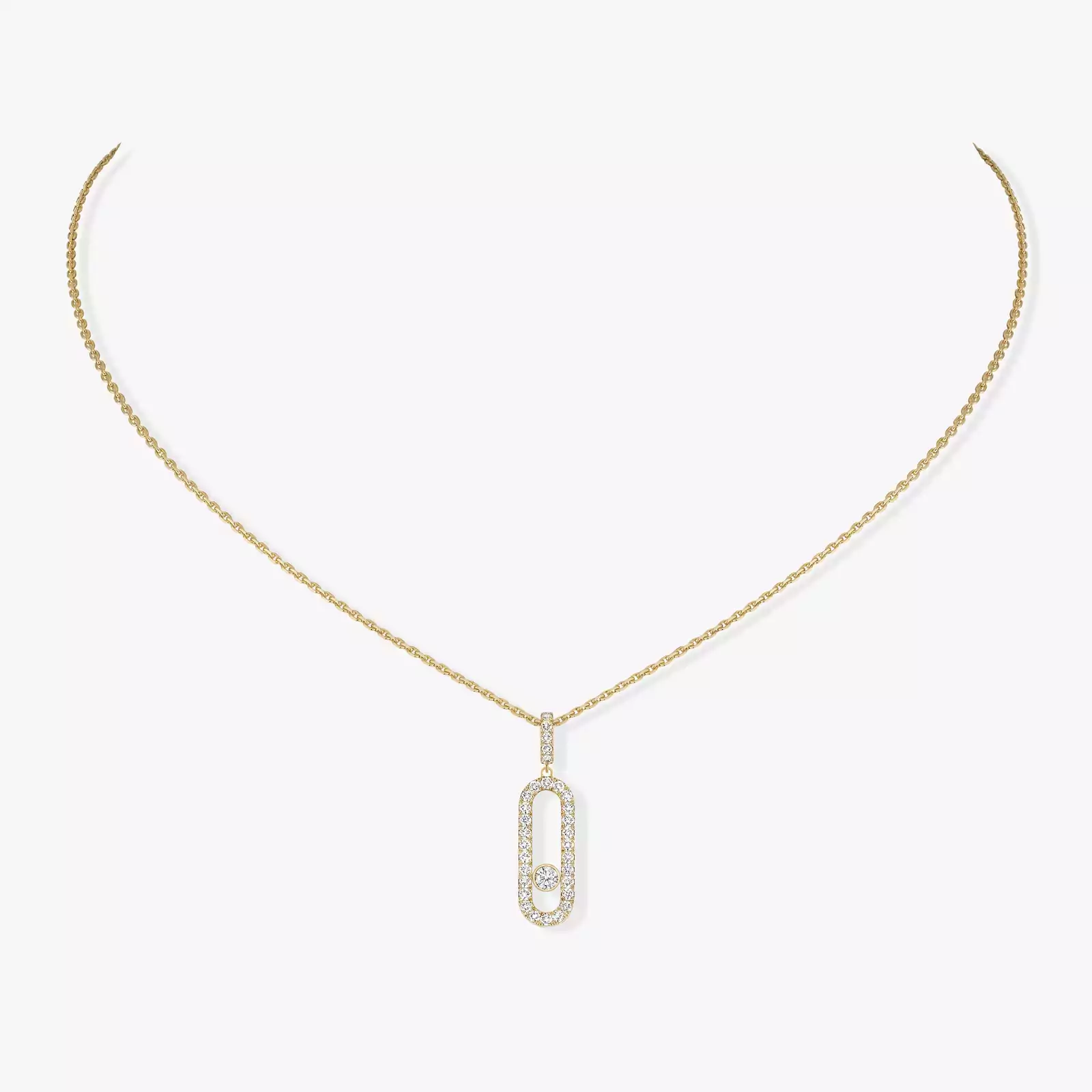 Necklace For Her Yellow Gold Diamond Move Uno Pavé LM 12058-YG