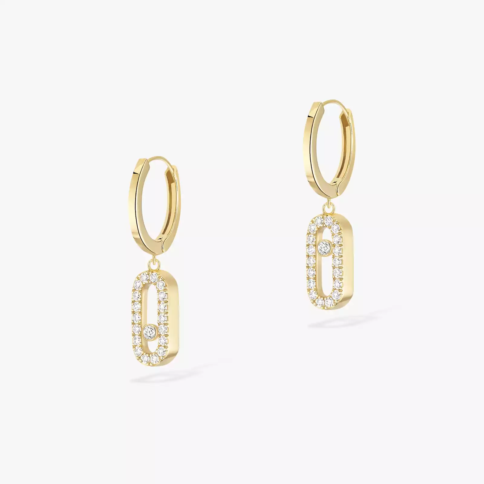 Boucles d'oreilles Femme Or Jaune Diamant Créoles Move Uno 12037-YG