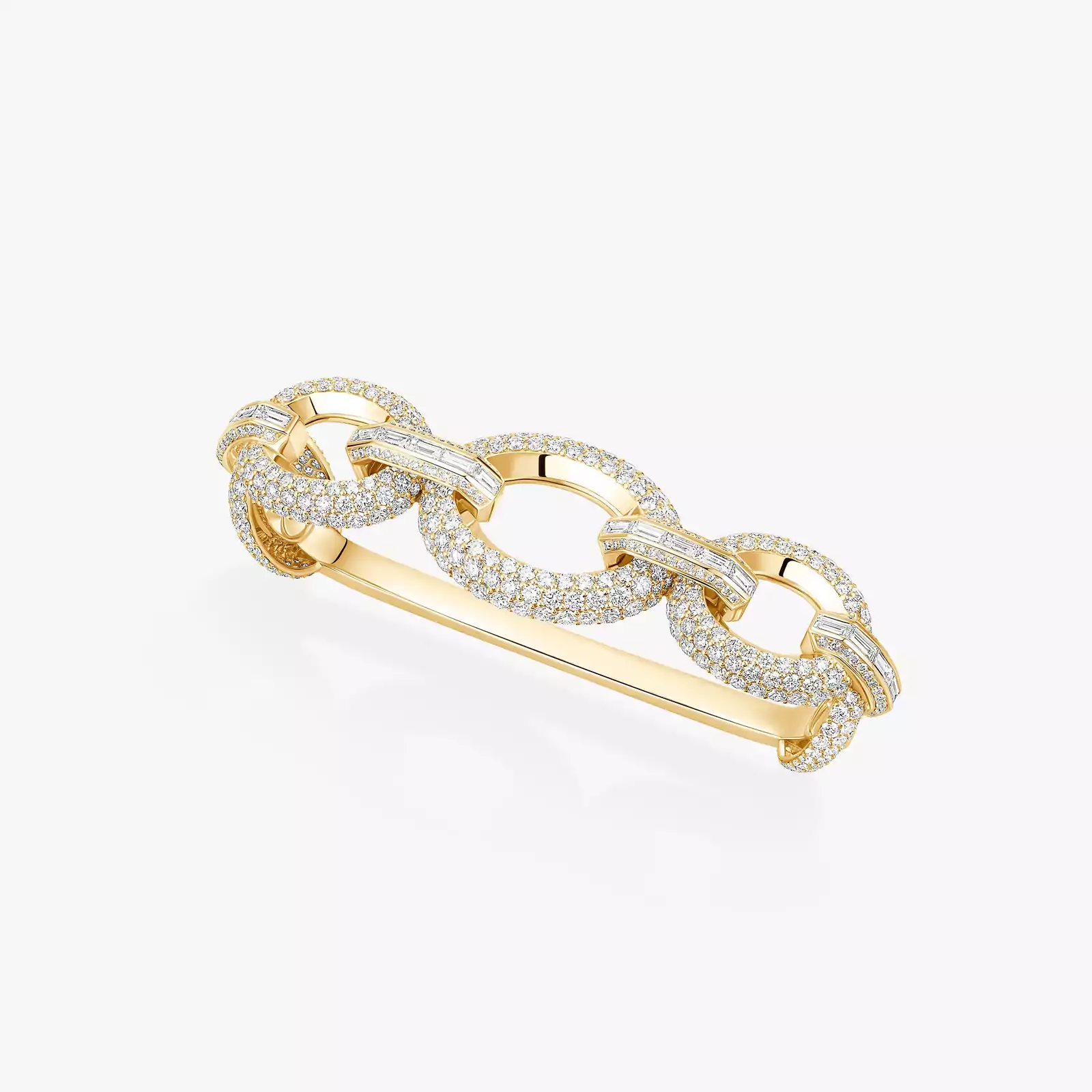 Bague Femme Or Jaune Diamant Groove 3 doigts 13499-YG