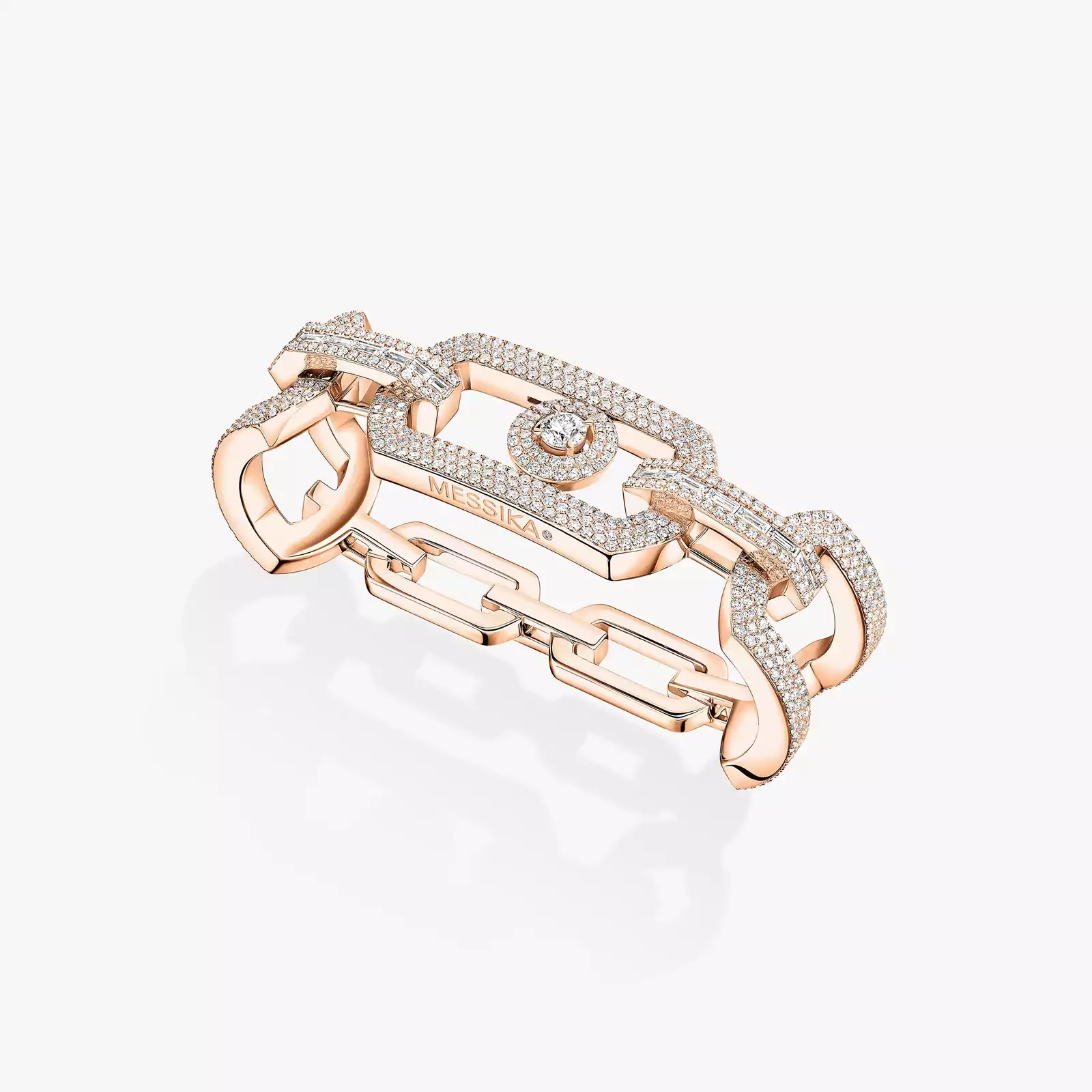So Move Max 3-finger Pavé Pink Gold For Her Diamond Ring 14242-PG