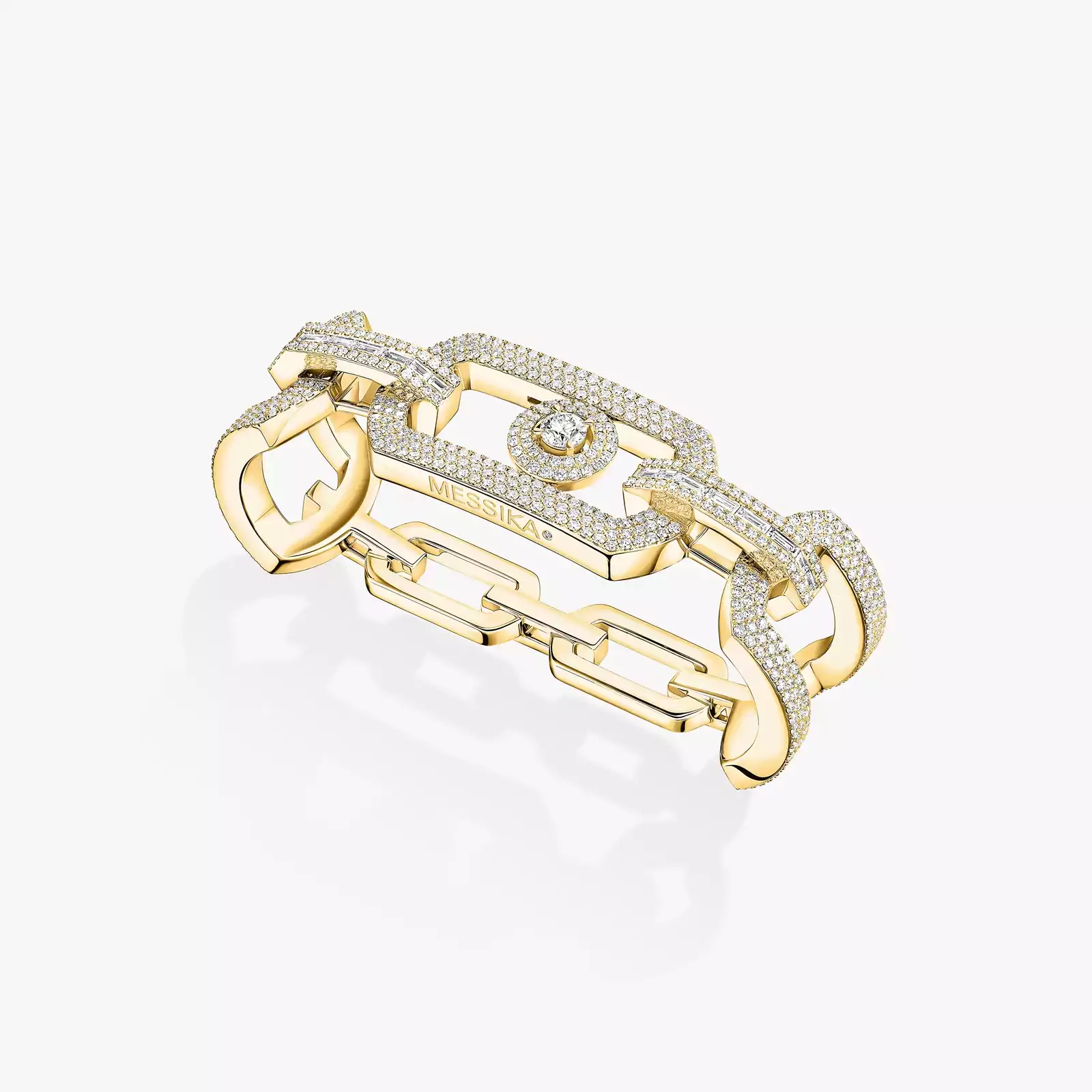 Bague Femme Or Jaune Diamant So Move Max 3 doigts Pavée 14242-YG