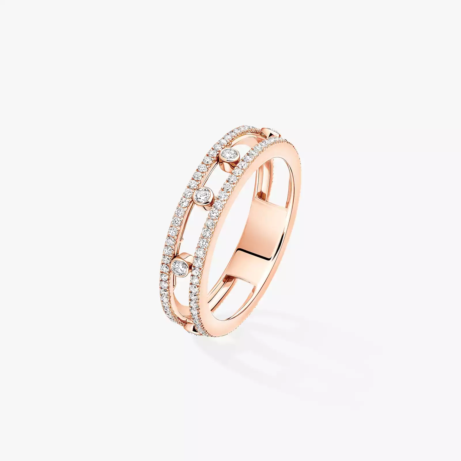 Bague Femme Or Rose Diamant Alliance Move Romane 07080-PG