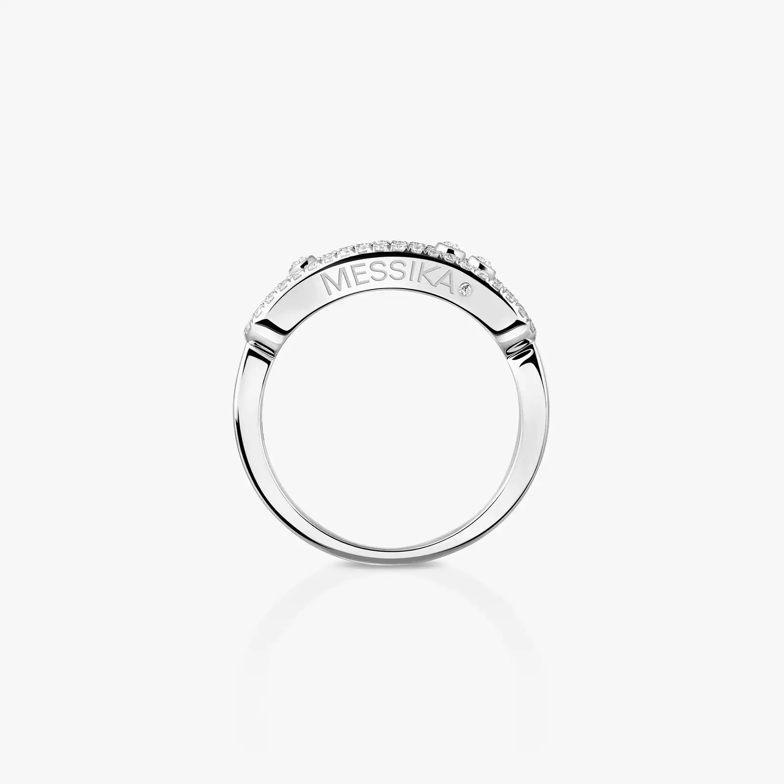 White Gold Diamond Pavé Ring Baby Move | Messika 04683-WG