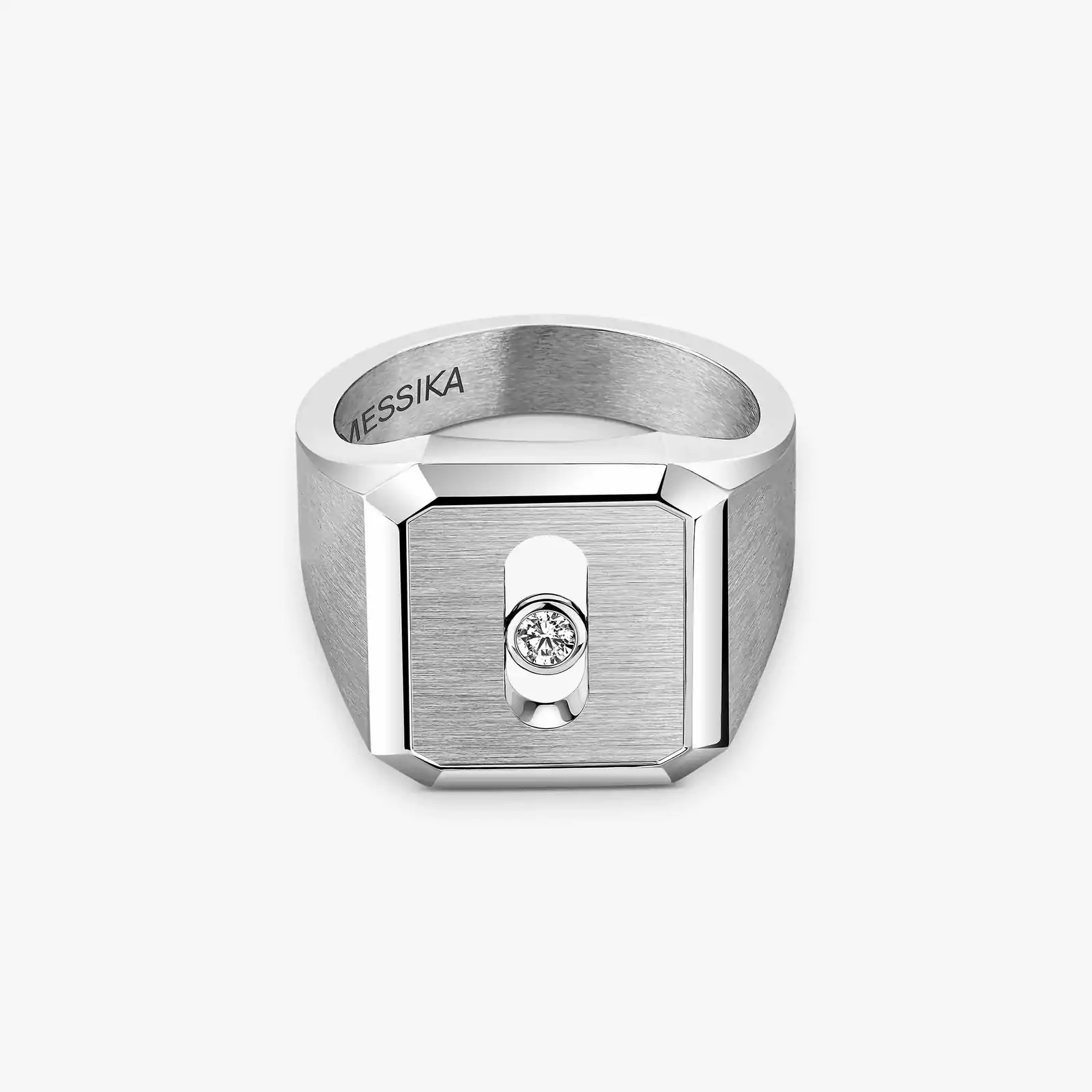 Bague Homme Titane Naturel Diamant Chevalière Move Titanium Naturel 13771-TN