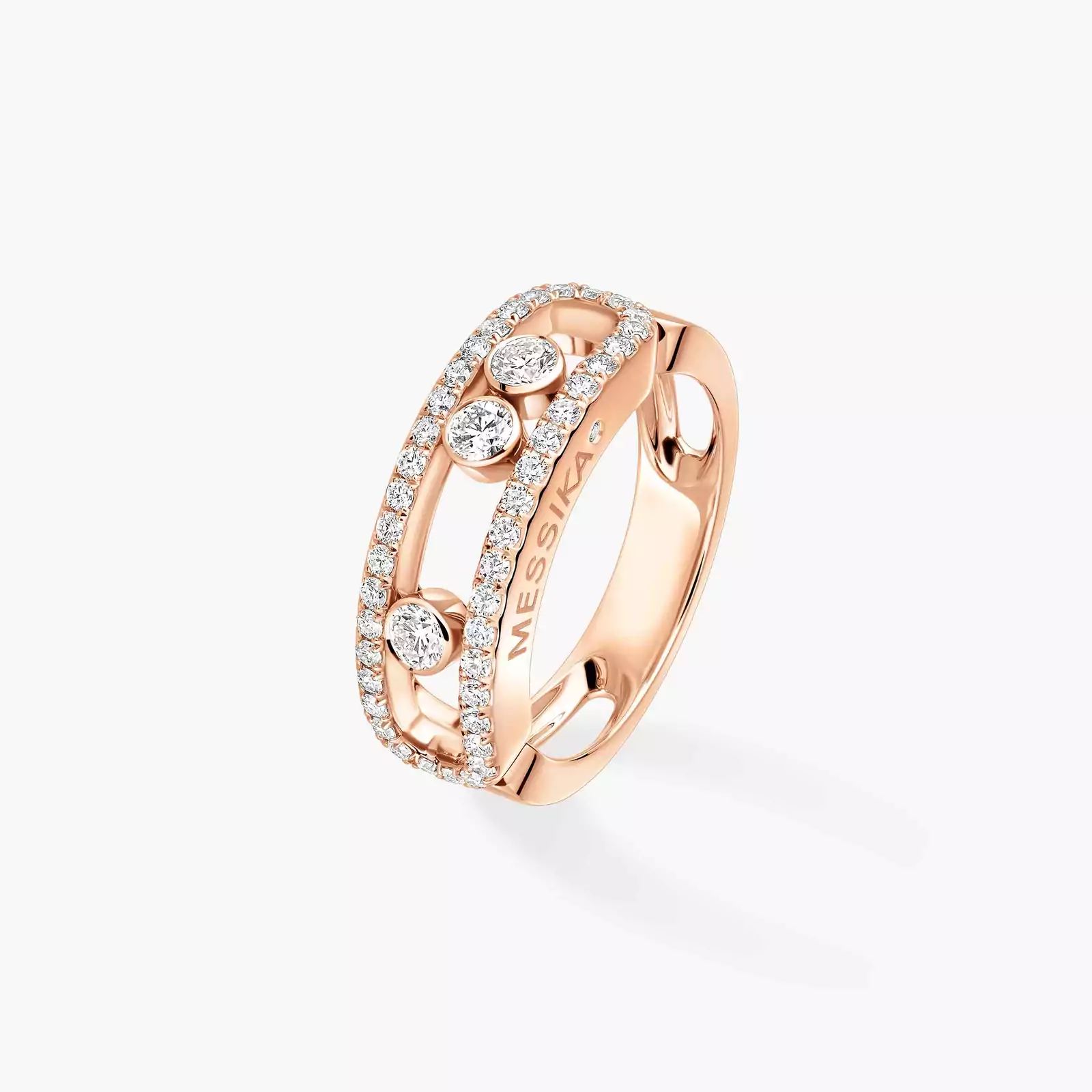 Anello Donna Oro rosa Diamante Move Classique con pavé 04000-PG