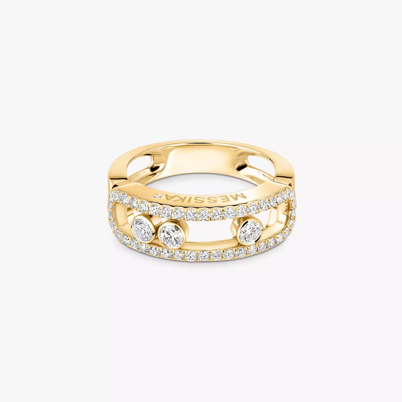 Bague Femme Or Jaune Diamant Move Classique Pavée 04000-YG