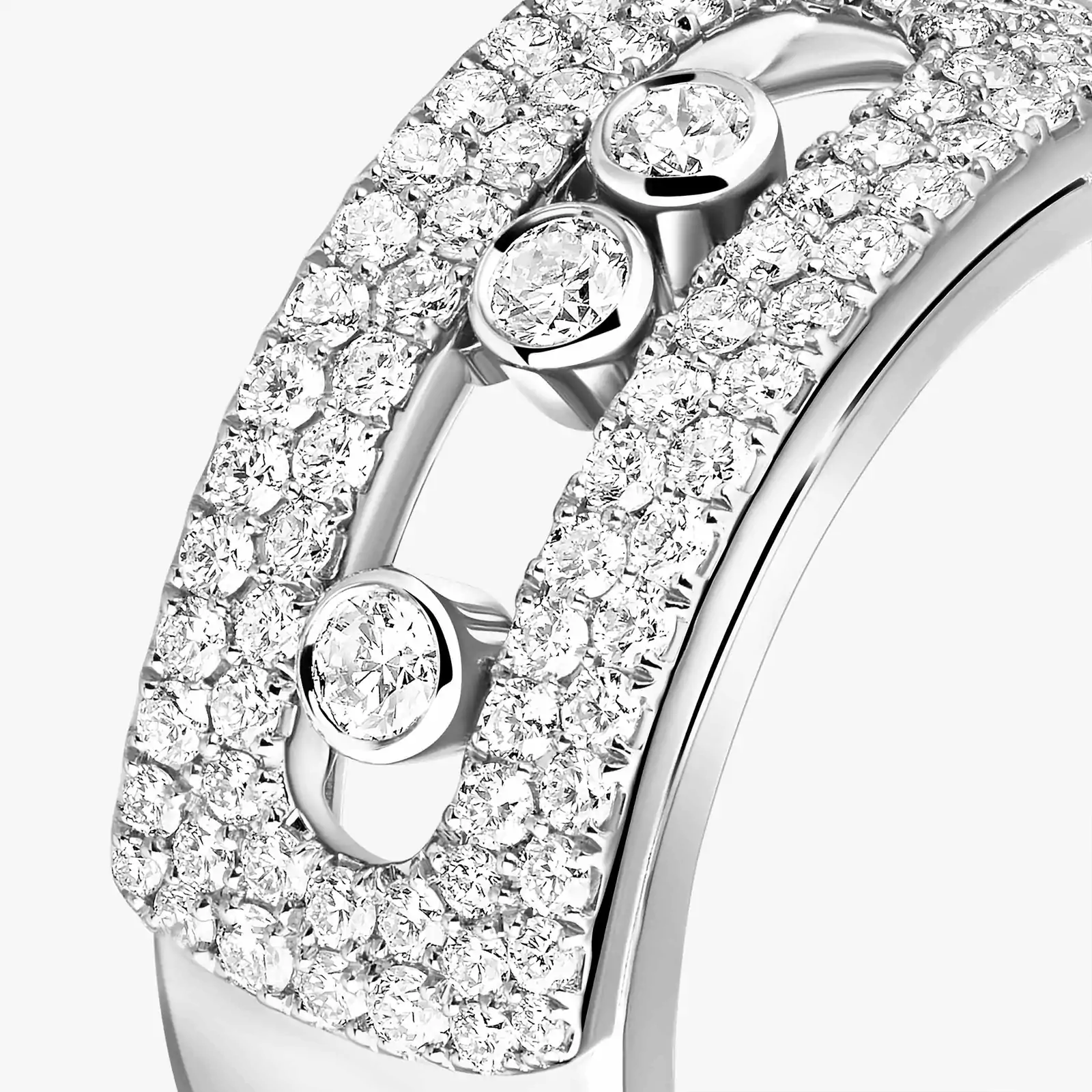 Bague Femme Or Blanc Diamant Move Noa GM Pavée 10102-WG
