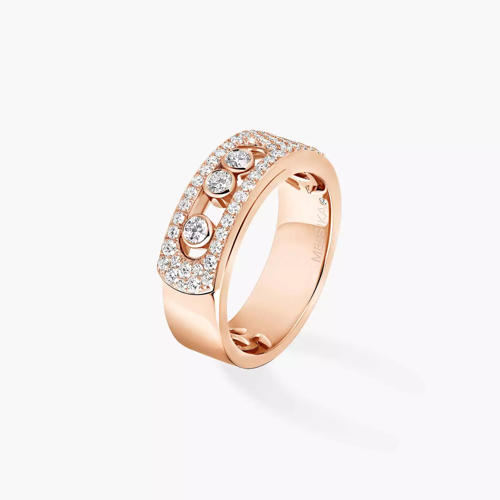 Bague Femme Or Rose Diamant Move Noa Pavée 06129-PG