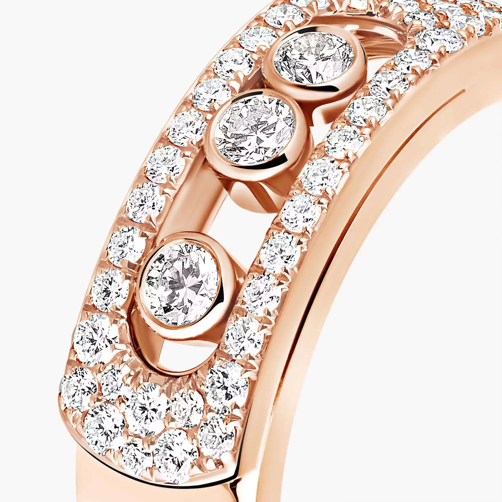 Bague Femme Or Rose Diamant Move Noa Pavée 06129-PG
