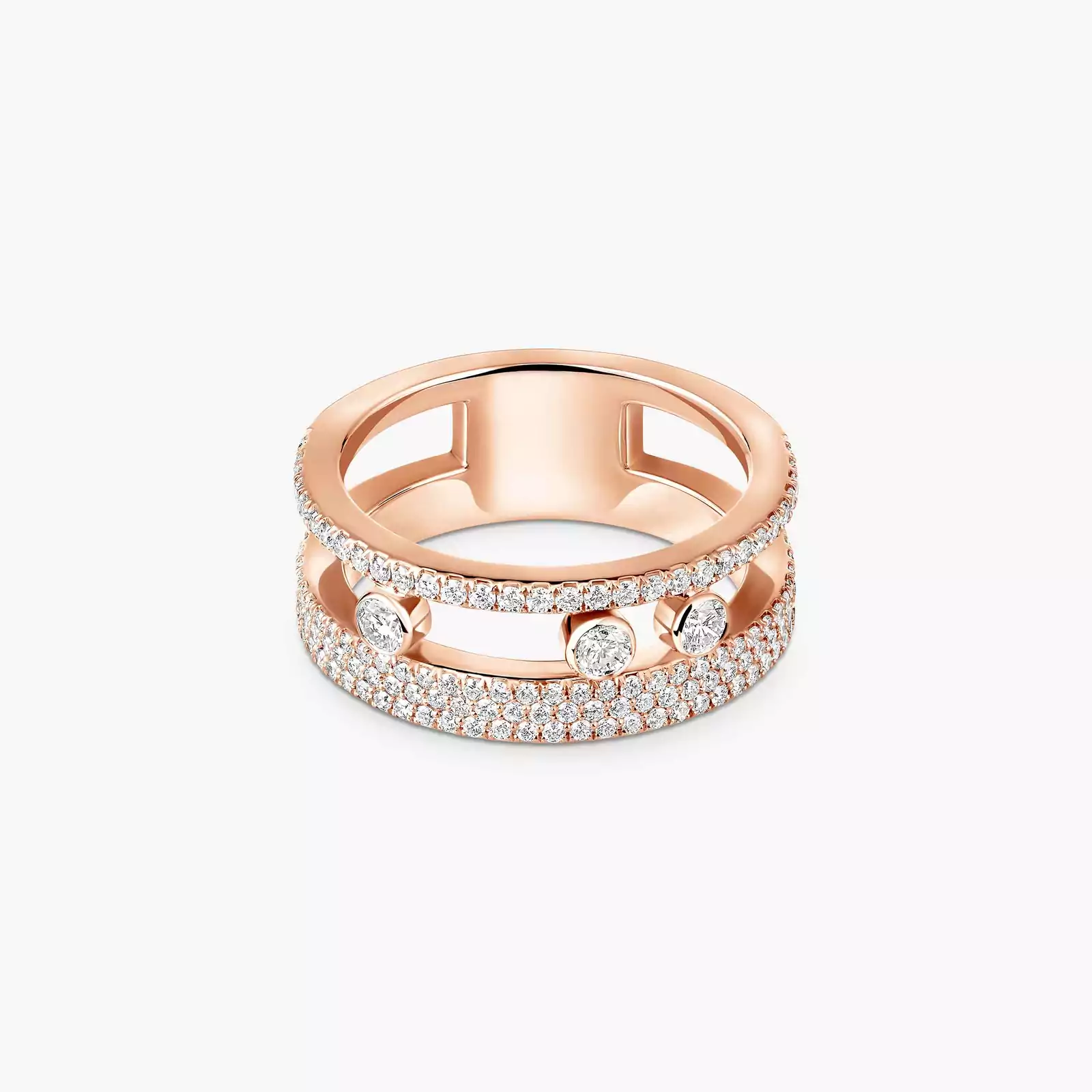 Anillo Mujer Oro rosa Diamante Move Romane Pavé  07128-PG