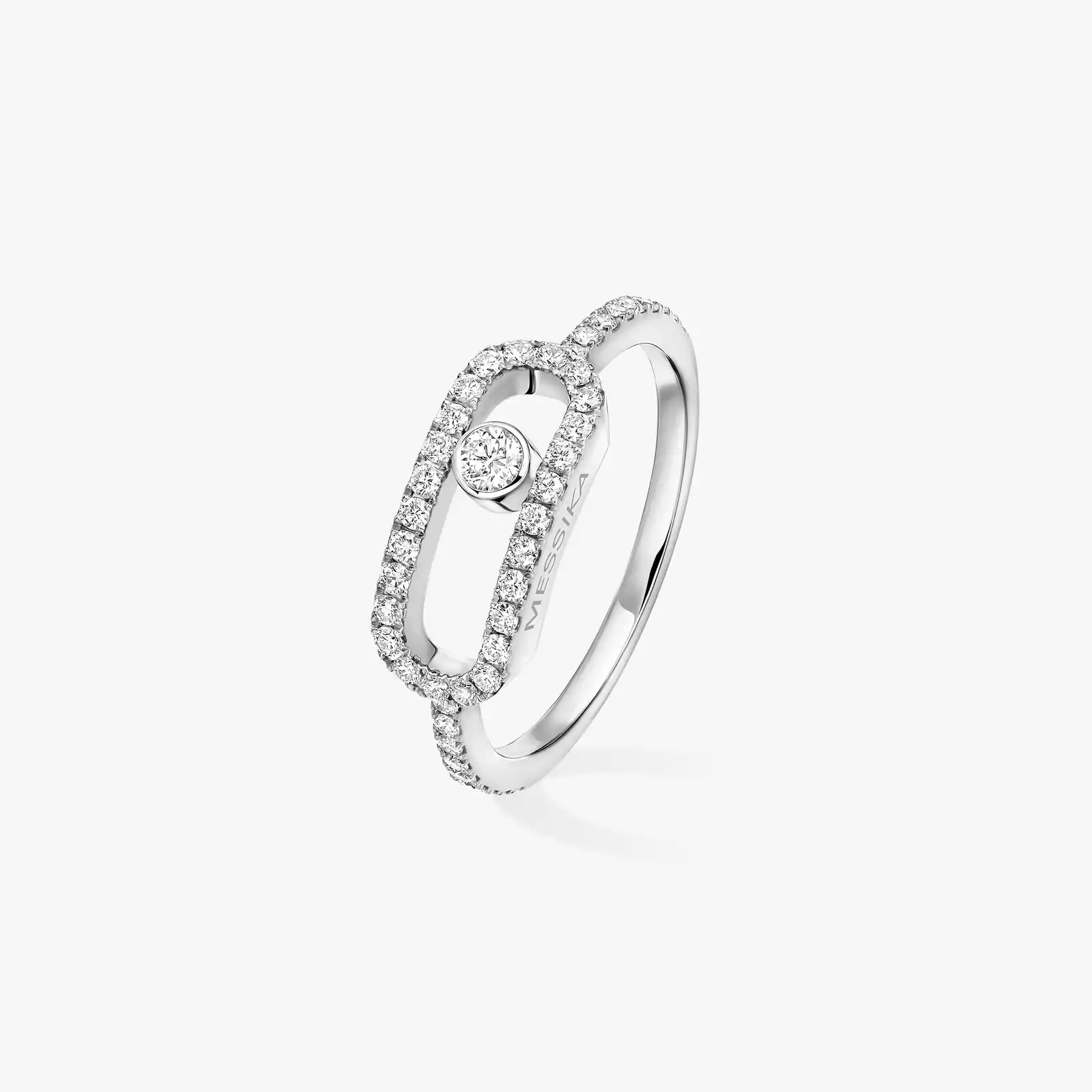 Move Uno密镶钻石大号款 White Gold Diamond For Her Ring 12113-WG