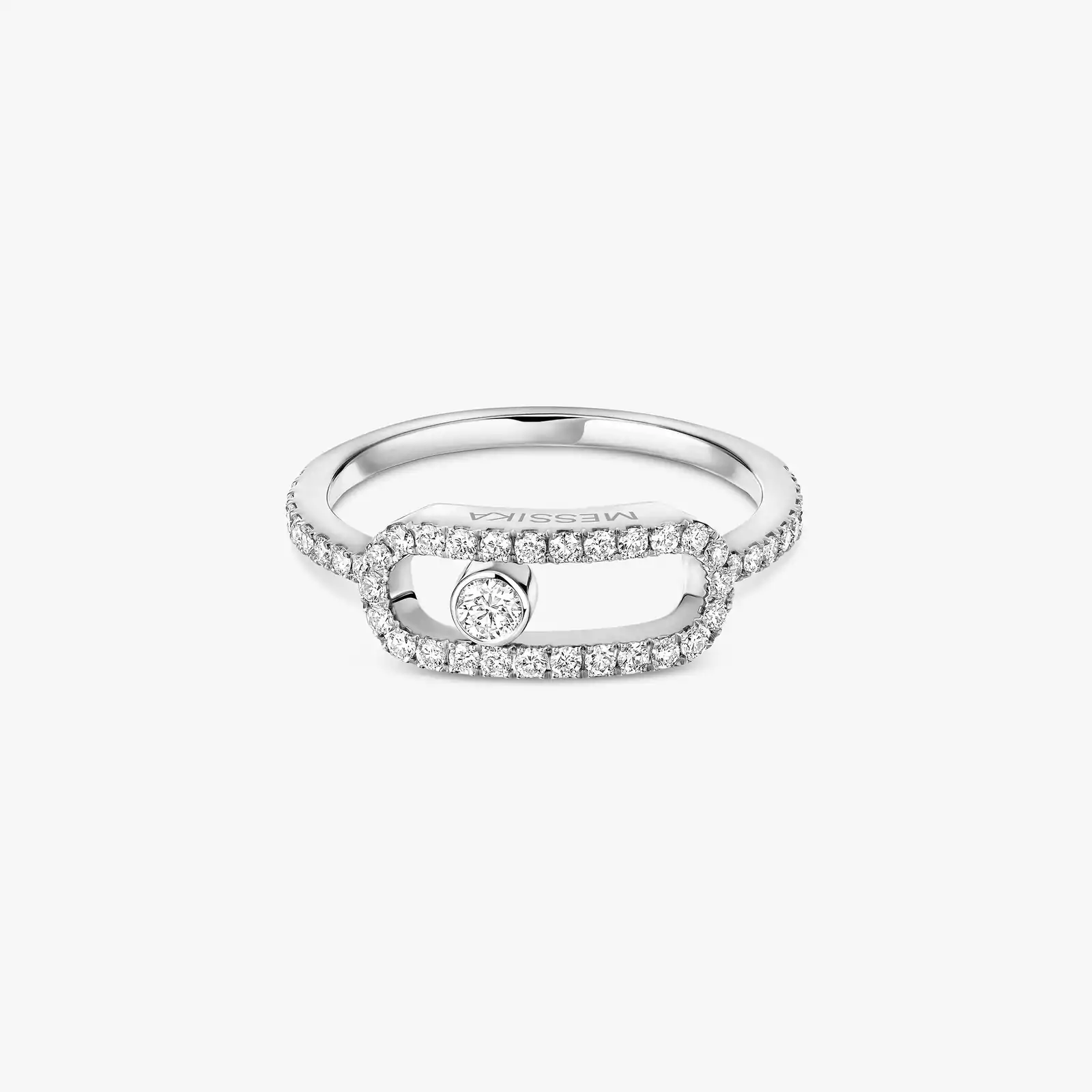 Move Uno密镶钻石大号款 White Gold Diamond For Her Ring 12113-WG