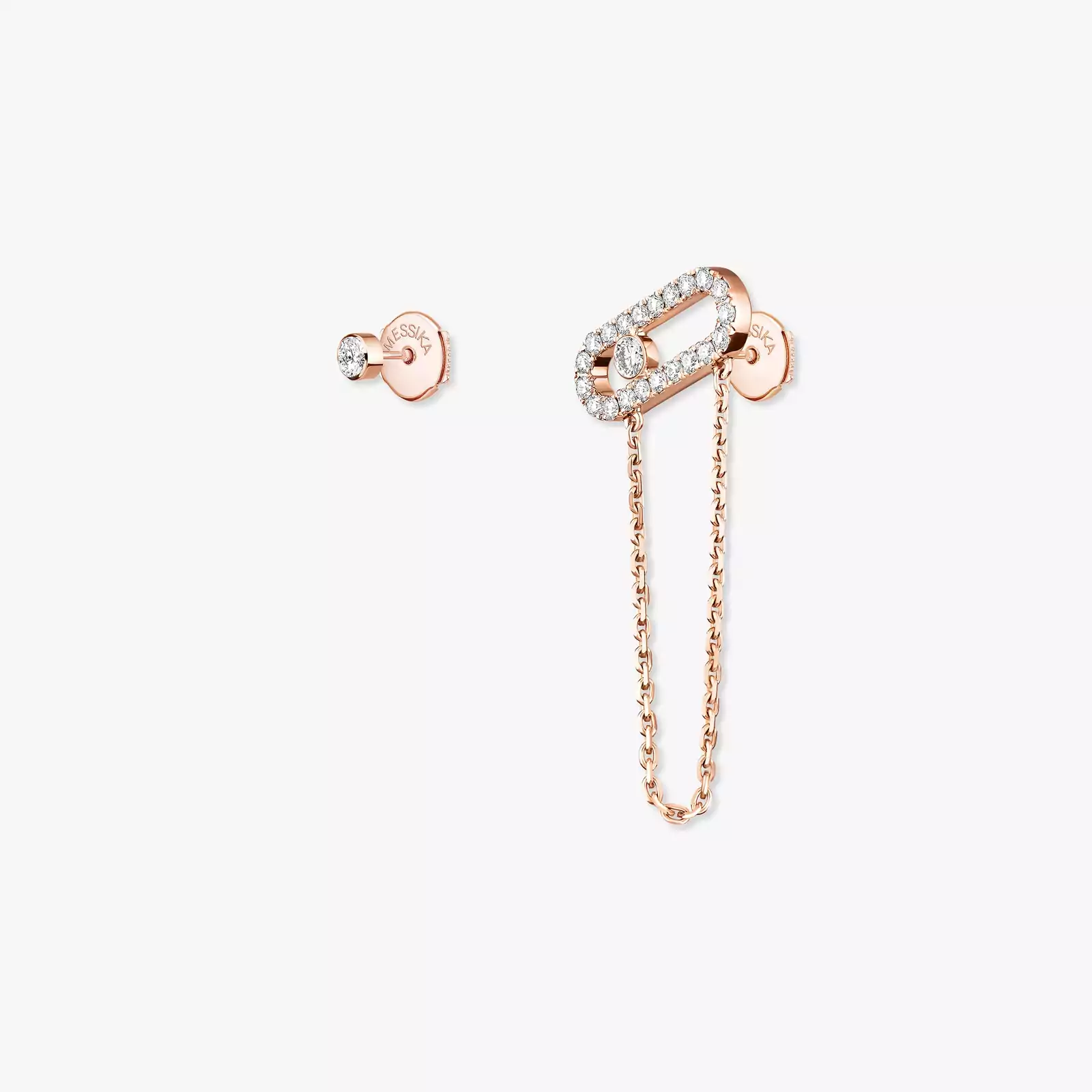 Move Uno Kette und Ohrstecker Für sie Diamant Ohrringe Roségold 12146-PG