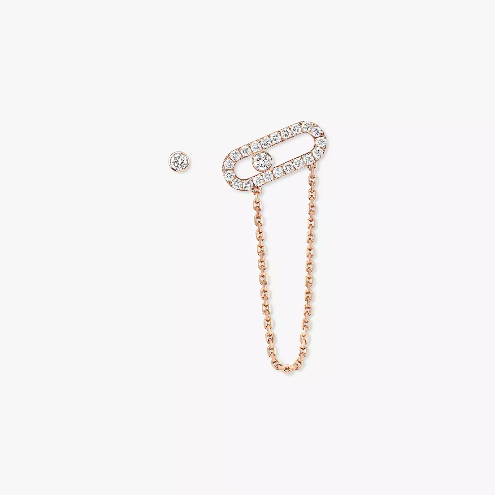 Move Uno Kette und Ohrstecker Für sie Diamant Ohrringe Roségold 12146-PG