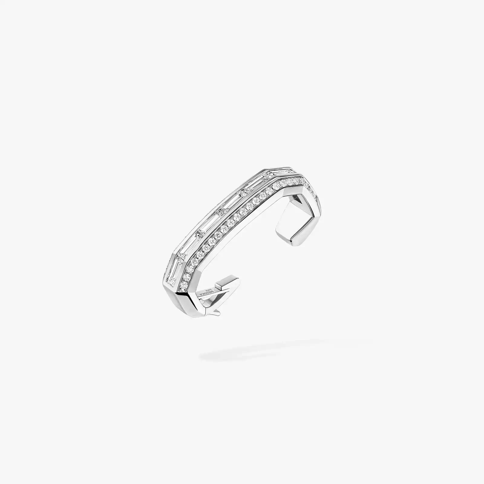 Boucles d'oreilles Femme Or Blanc Diamant Clips Groove 13672-WG
