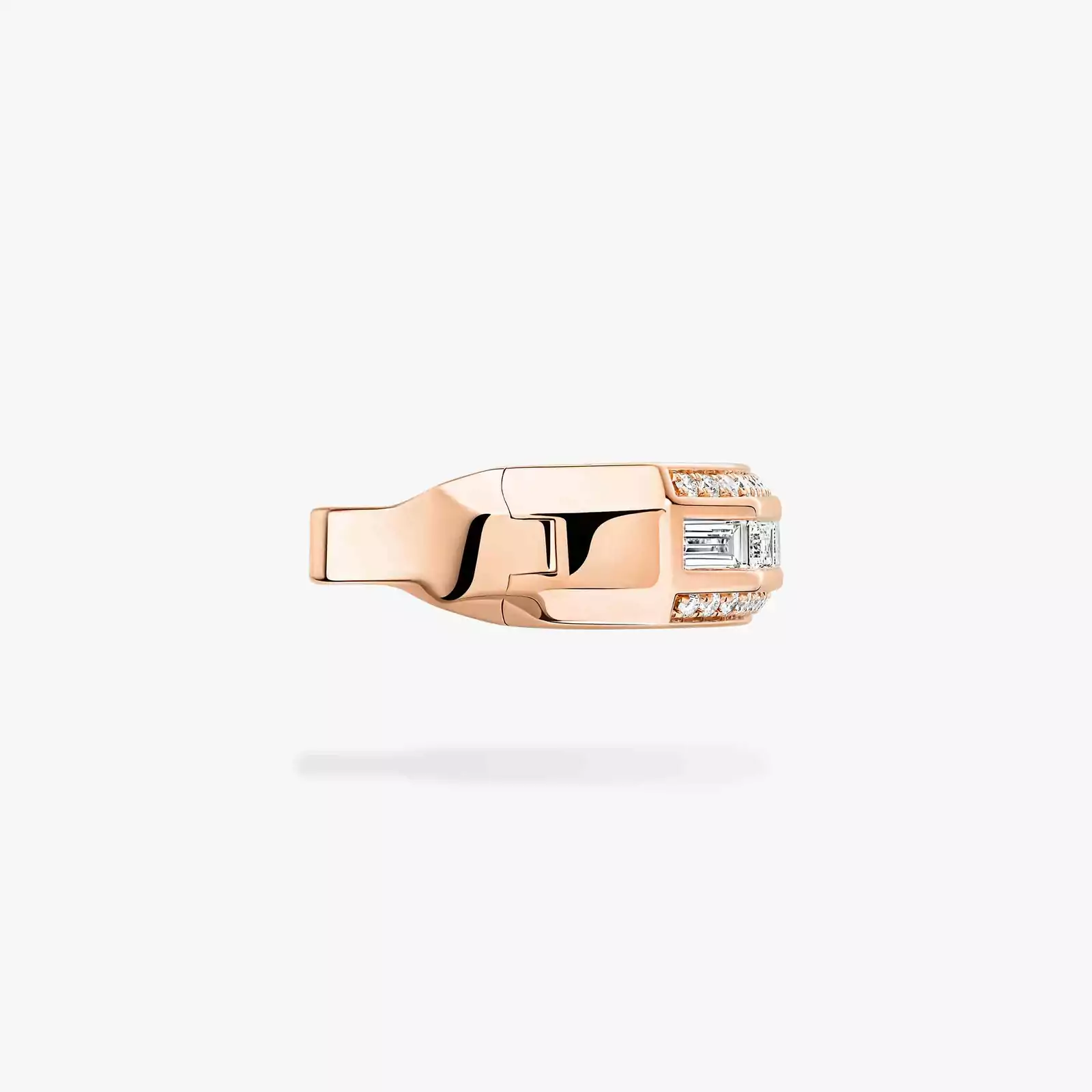 Boucles d'oreilles Femme Or Rose Diamant Clips Groove 13672-PG