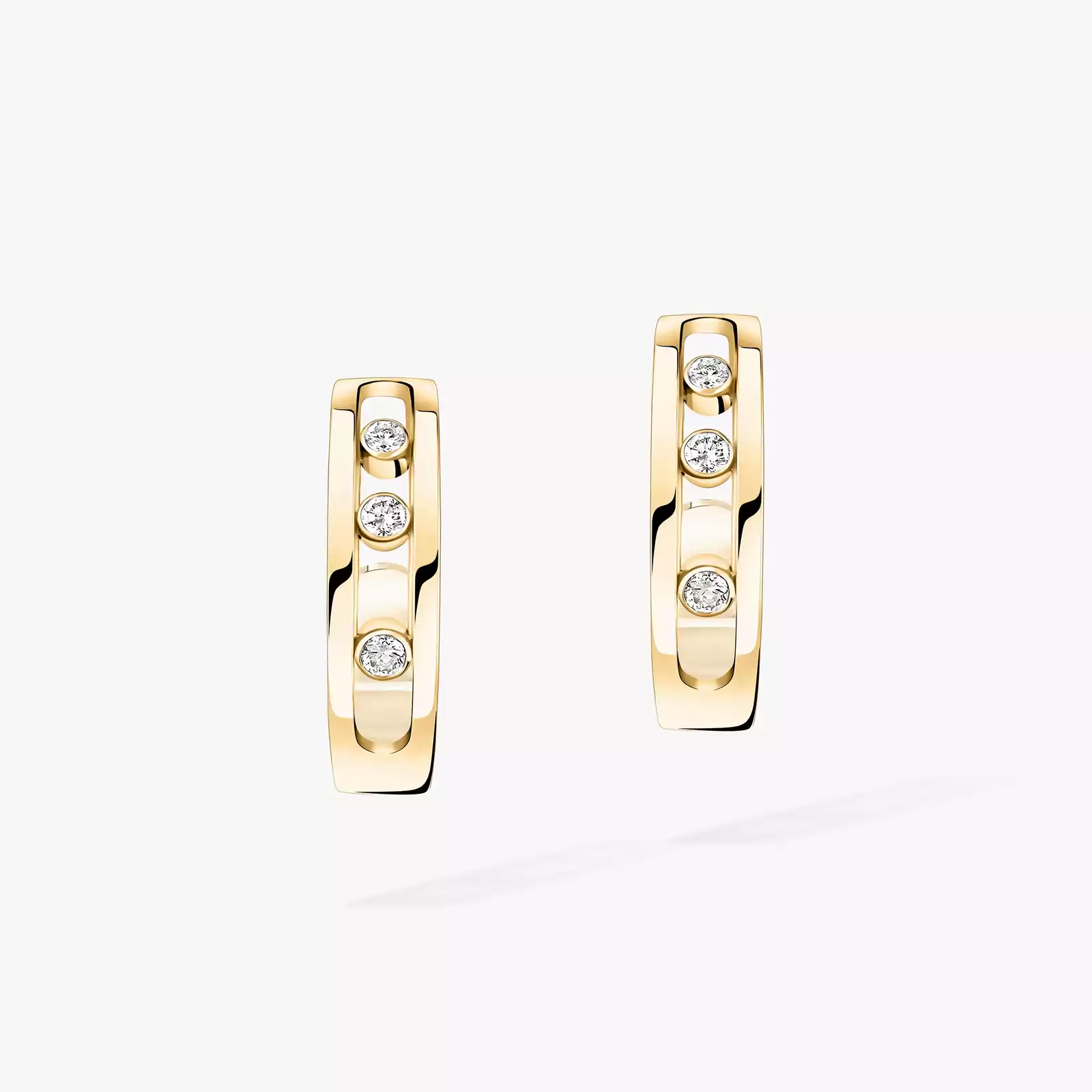 Move Hoop Yellow Gold For Her Diamond Earrings 04407-YG