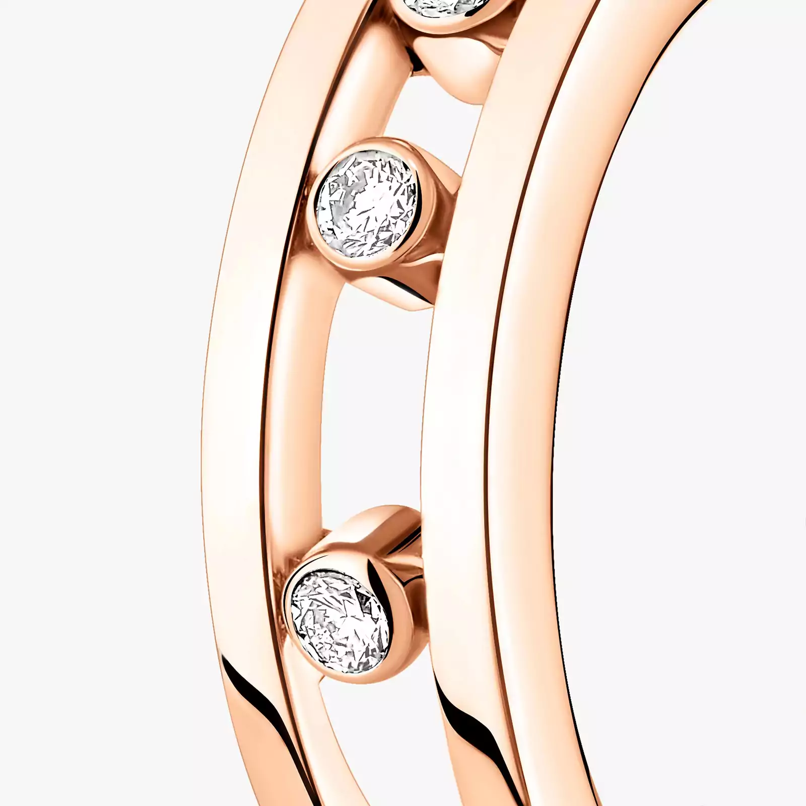 Boucles d'oreilles Femme Or Rose Diamant Créoles Move 04407-PG