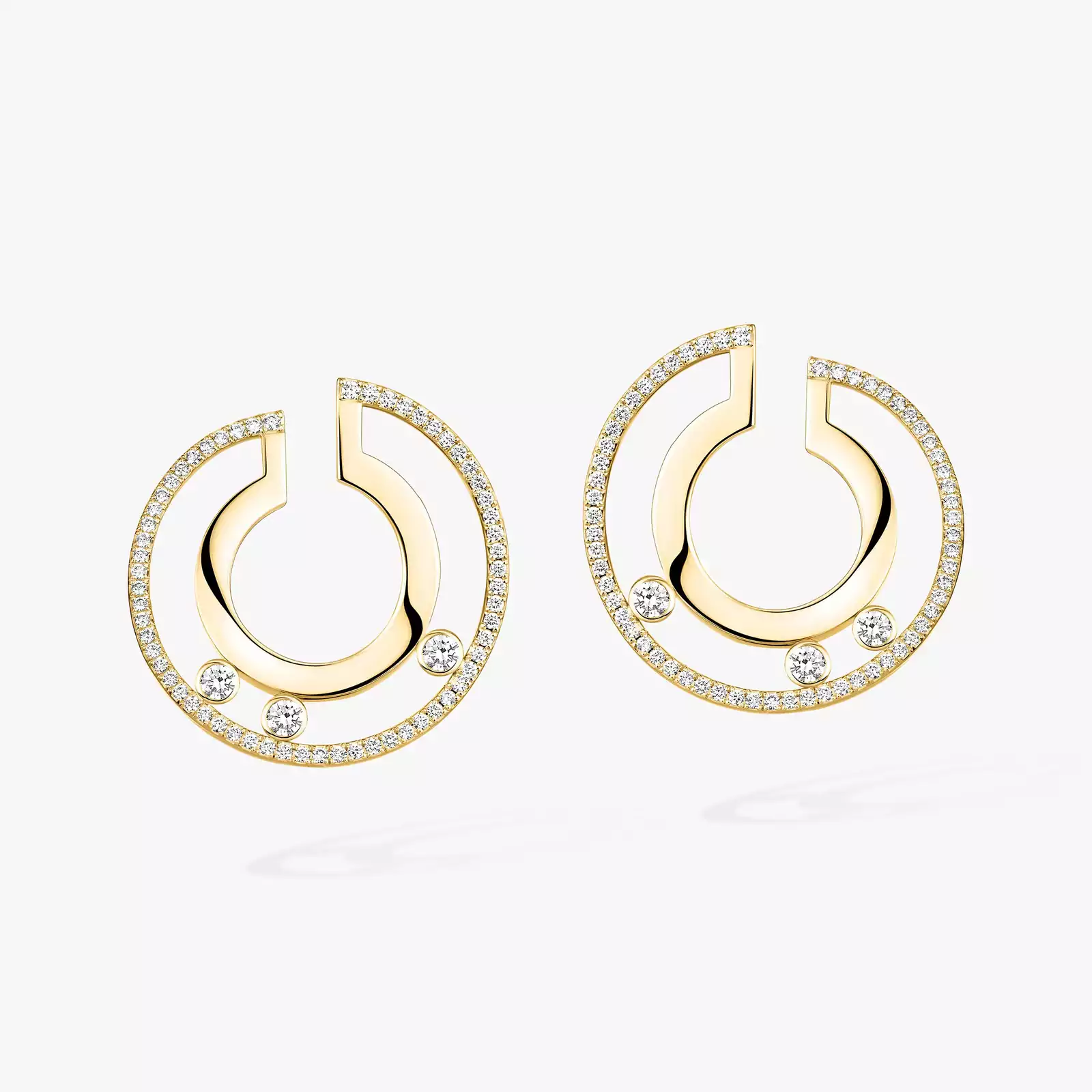 Orecchini Donna Oro giallo Diamante Orecchini a cerchio piccoli Move Romane 06689-YG
