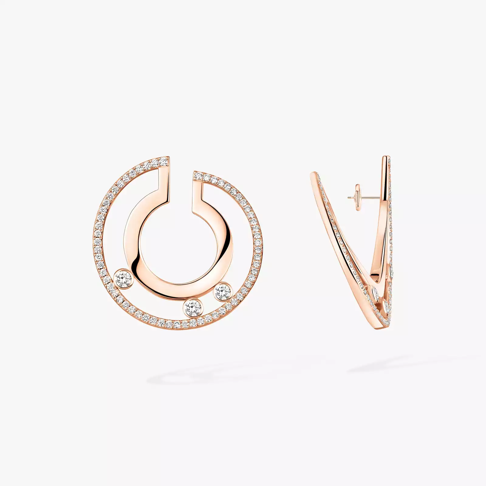Boucles d'oreilles Femme Or Rose Diamant Créoles Move Romane PM 06689-PG