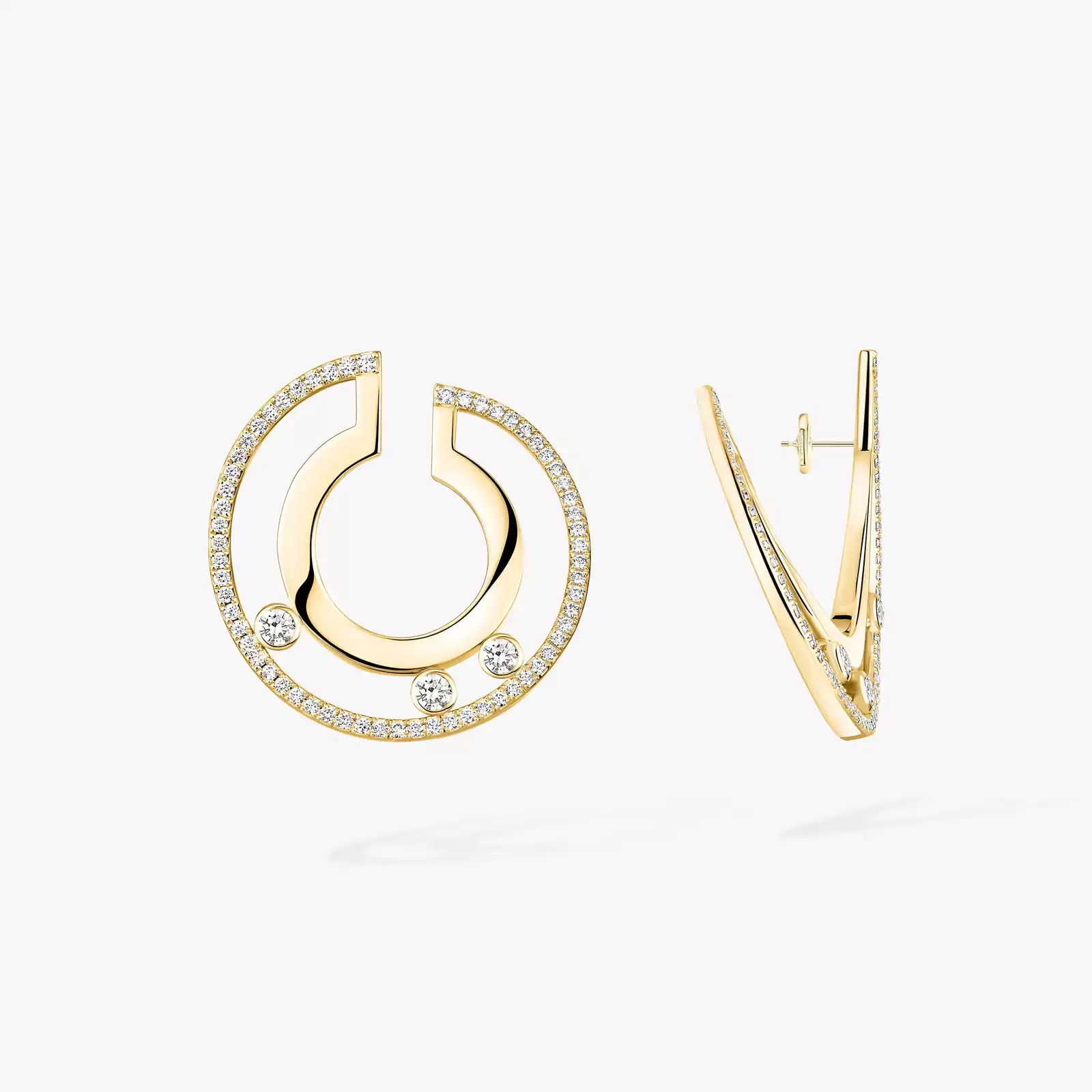 Boucles d'oreilles Femme Or Jaune Diamant Créoles Move Romane PM 06689-YG