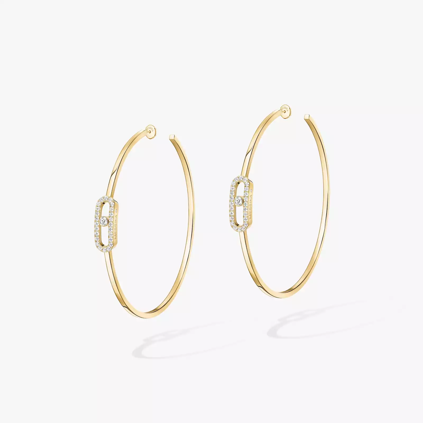 Boucles d'oreilles Femme Or Jaune Diamant Créoles Move Uno GM 12468-YG