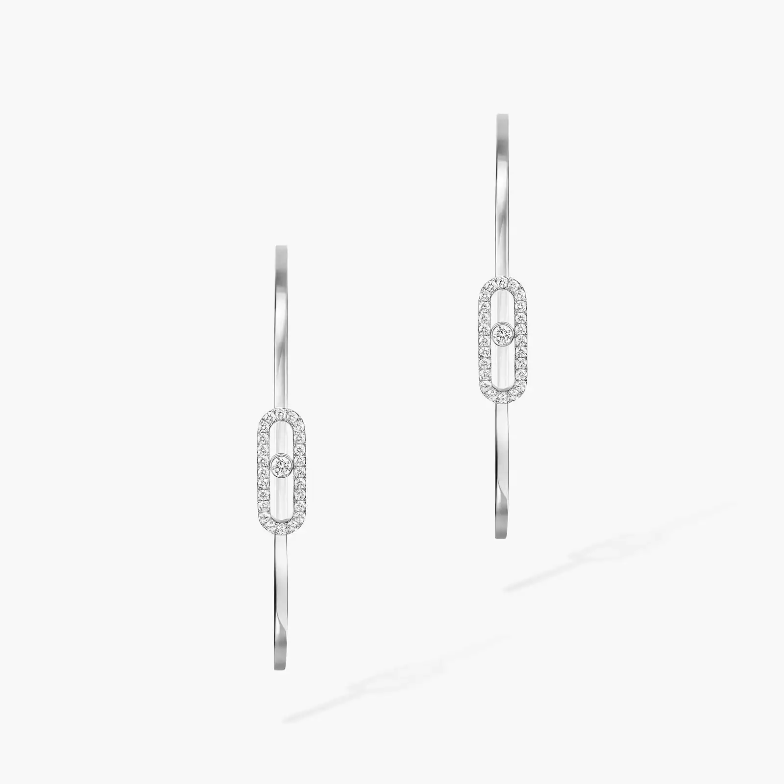 Boucles d'oreilles Femme Or Blanc Diamant Créoles Move Uno GM 12468-WG