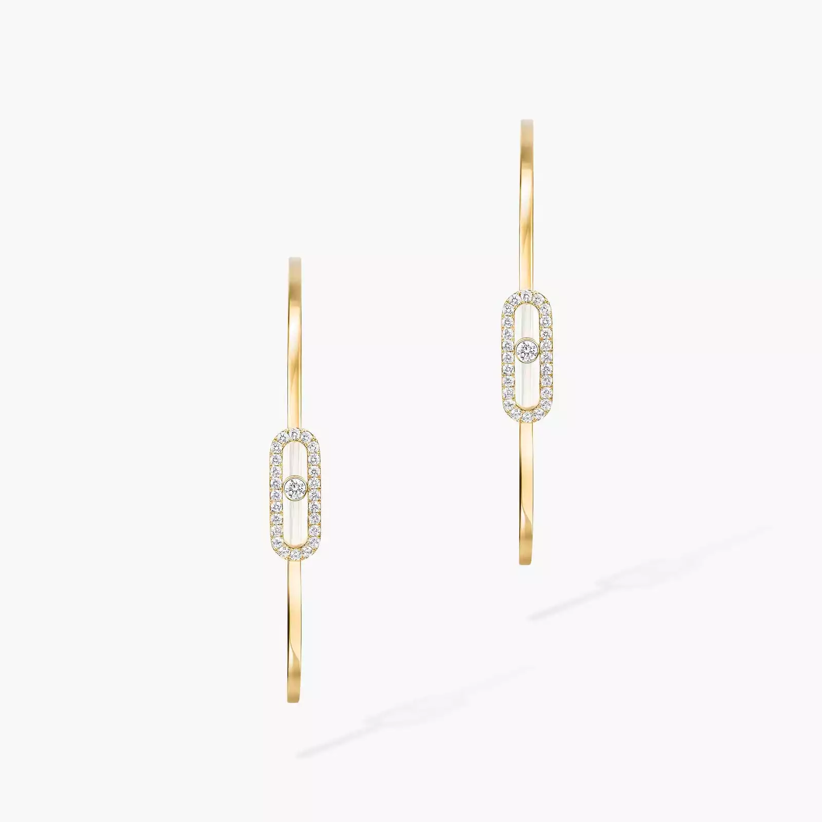 Boucles d'oreilles Femme Or Jaune Diamant Créoles Move Uno GM 12468-YG