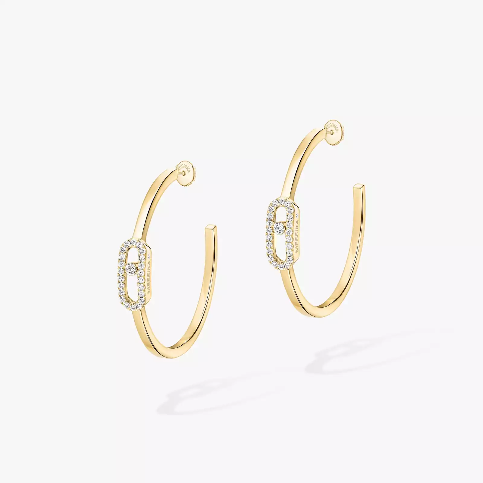 Boucles d'oreilles Femme Or Jaune Diamant Créoles Move Uno PM 12485-YG