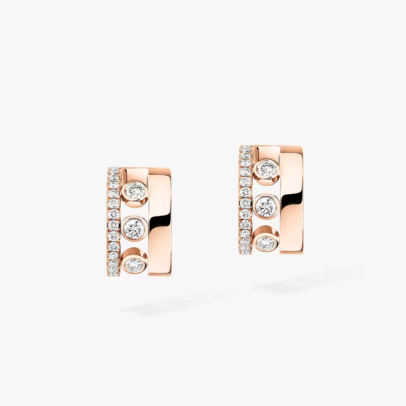 Boucles d'oreilles Femme Or Rose Diamant Mini Créoles Move Romane  07178-PG