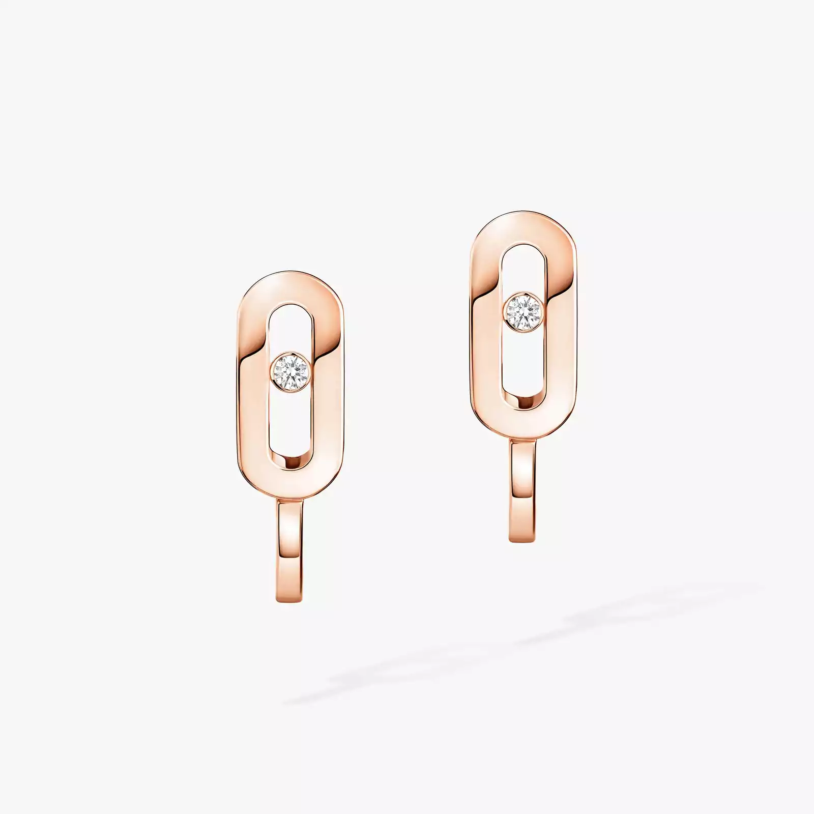 Boucles d'oreilles Femme Or Rose Diamant Mini Créoles Move Uno 10050-PG