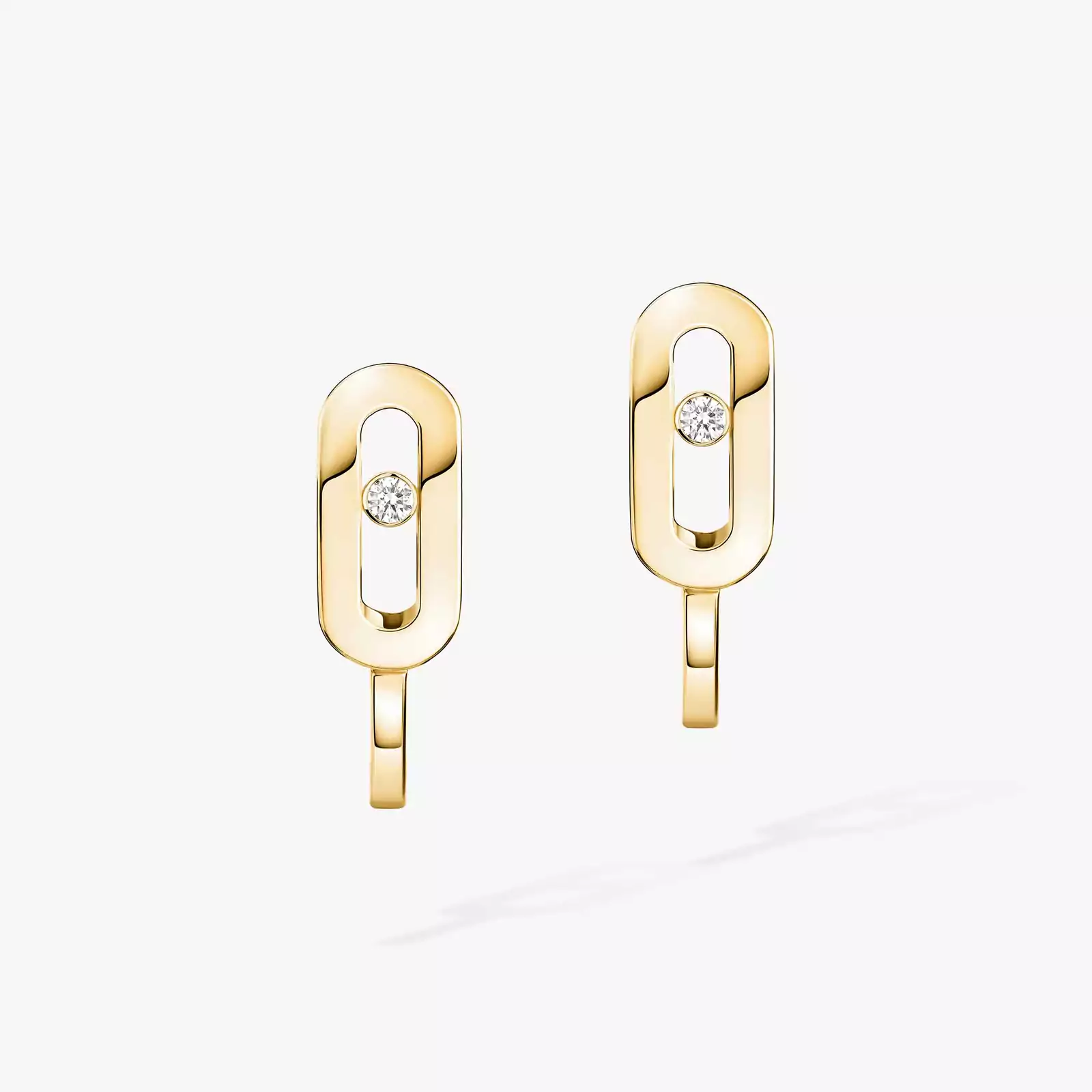 Move Uno Mini Hoops  Yellow Gold For Her Diamond Earrings 10050-YG