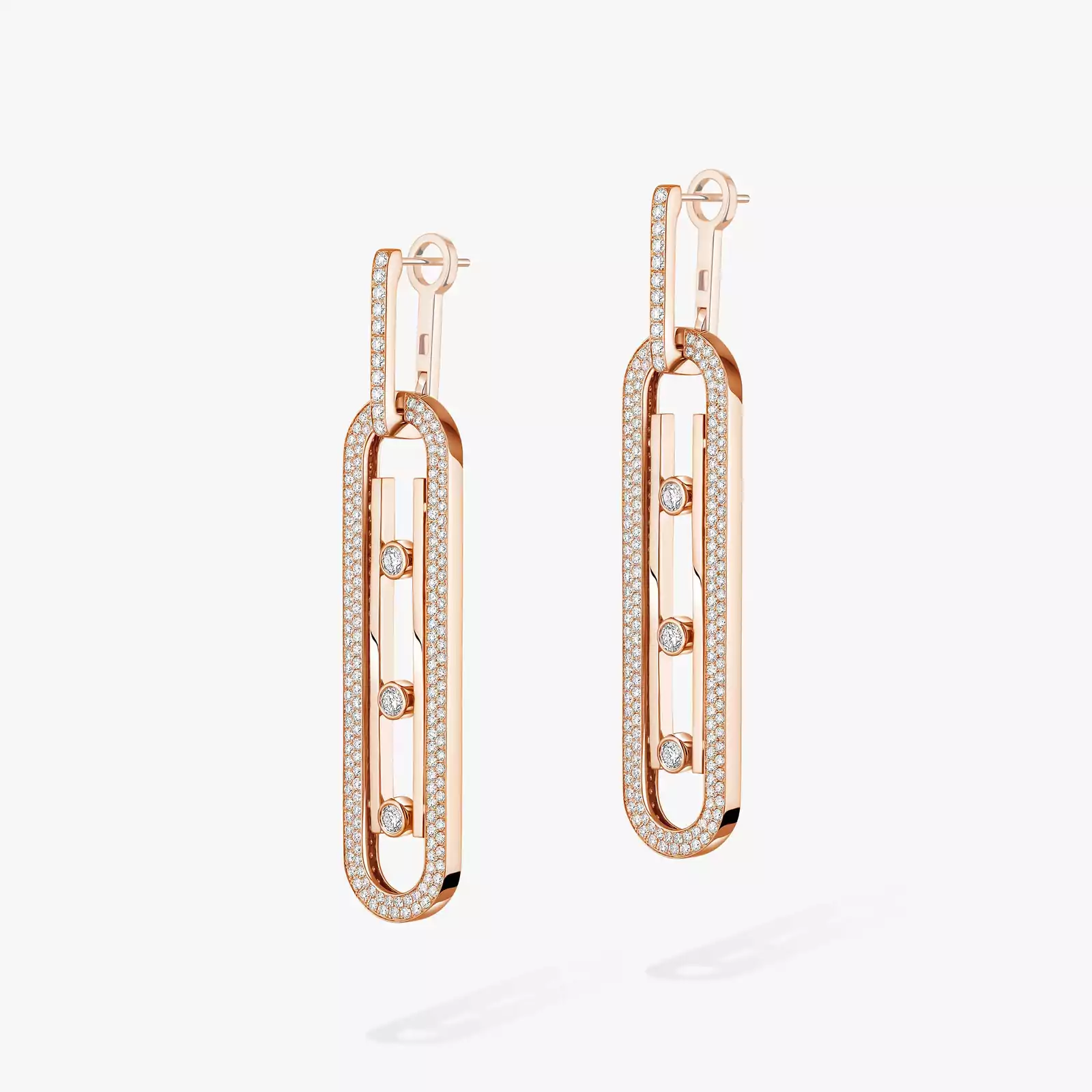 Boucles d'oreilles Femme Or Rose Diamant Move 10th Anniversary XL 06823-PG