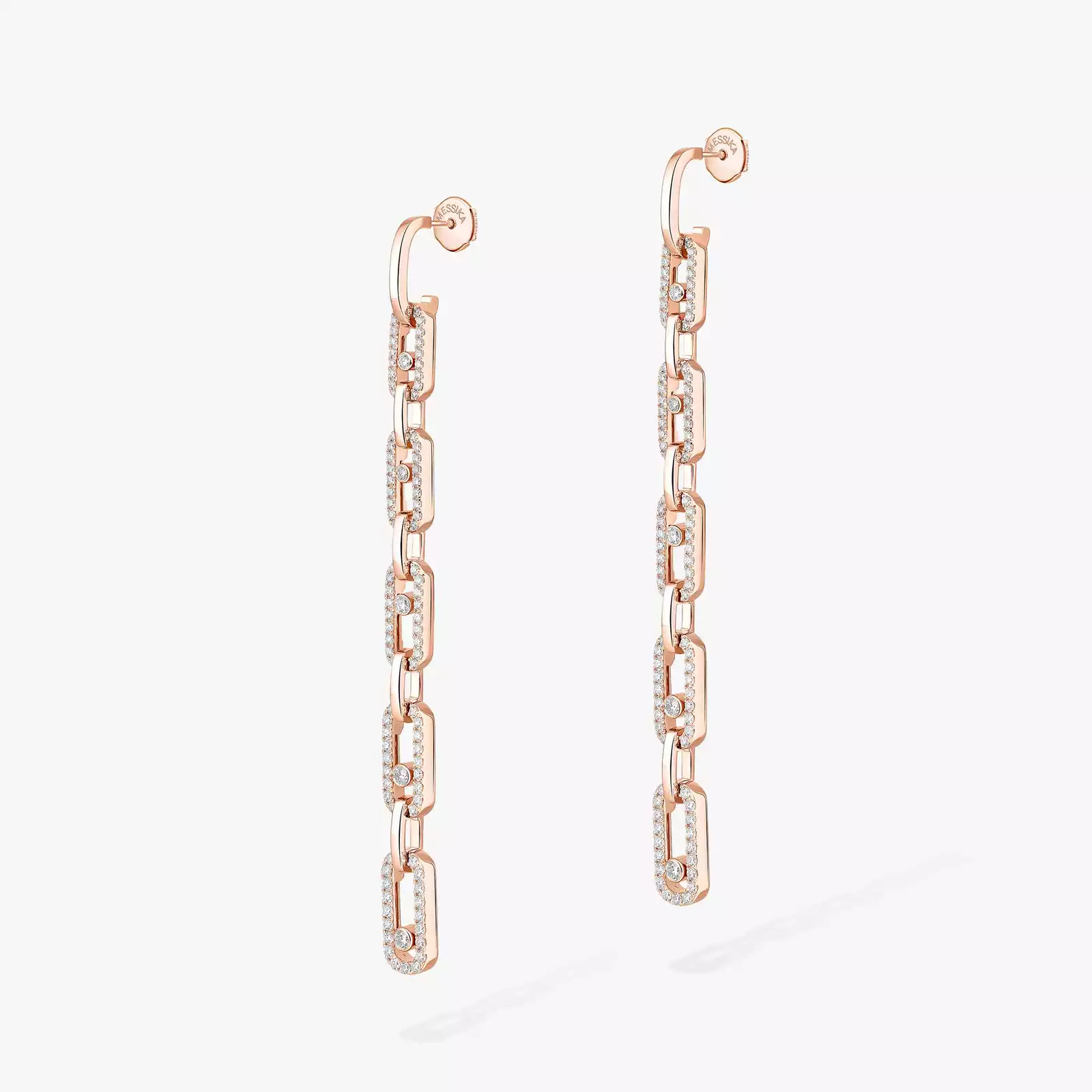 Move Link Multi Pendant Earrings Pink Gold For Her Diamond Earrings 12011-PG