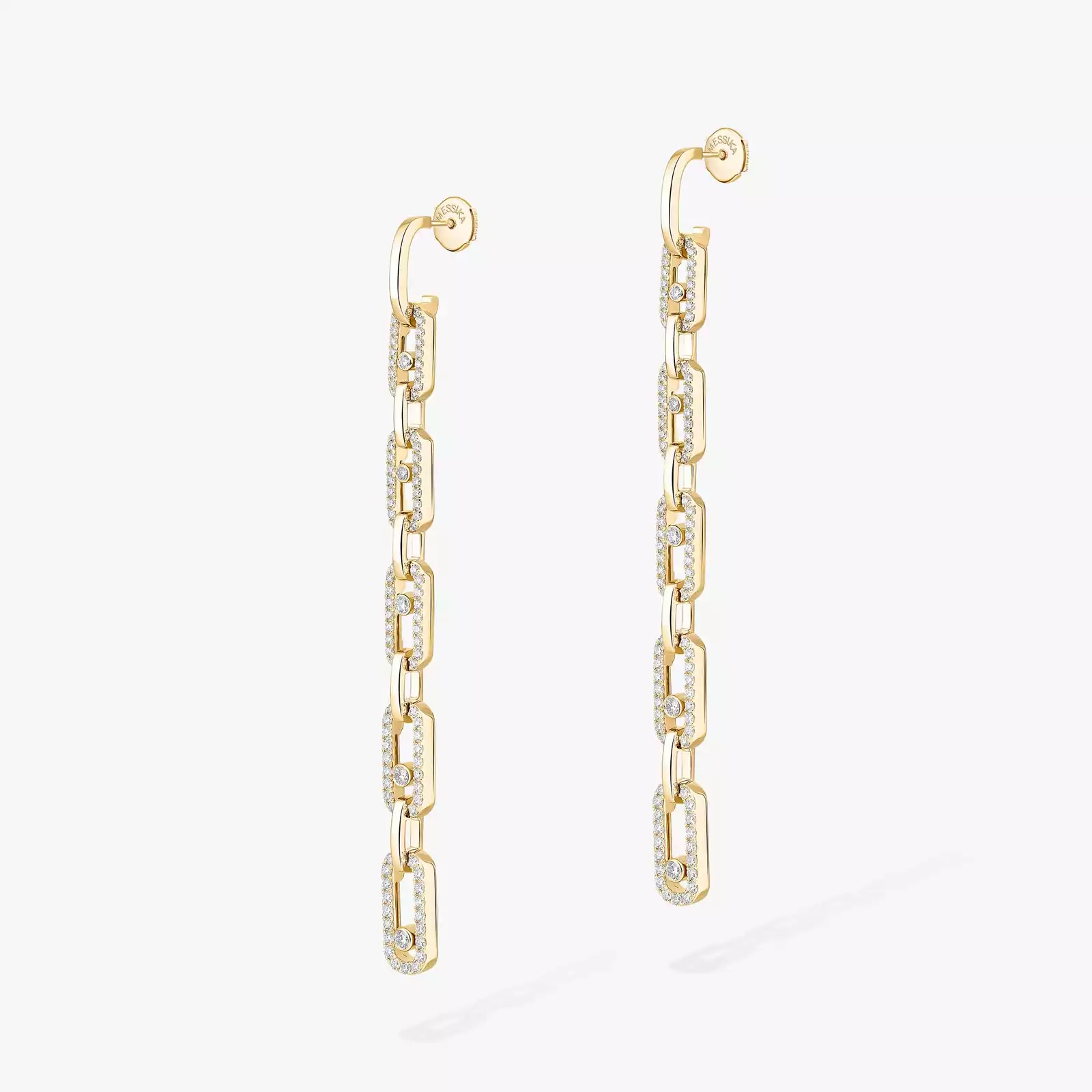 Boucles d'oreilles Femme Or Jaune Diamant Pendantes Move Link Multi 12011-YG