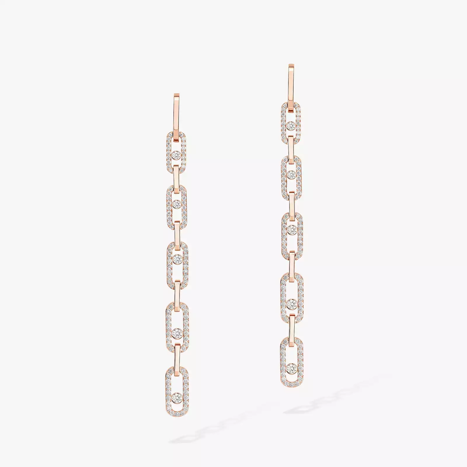 Move Link Multi Pendant Earrings Pink Gold For Her Diamond Earrings 12011-PG