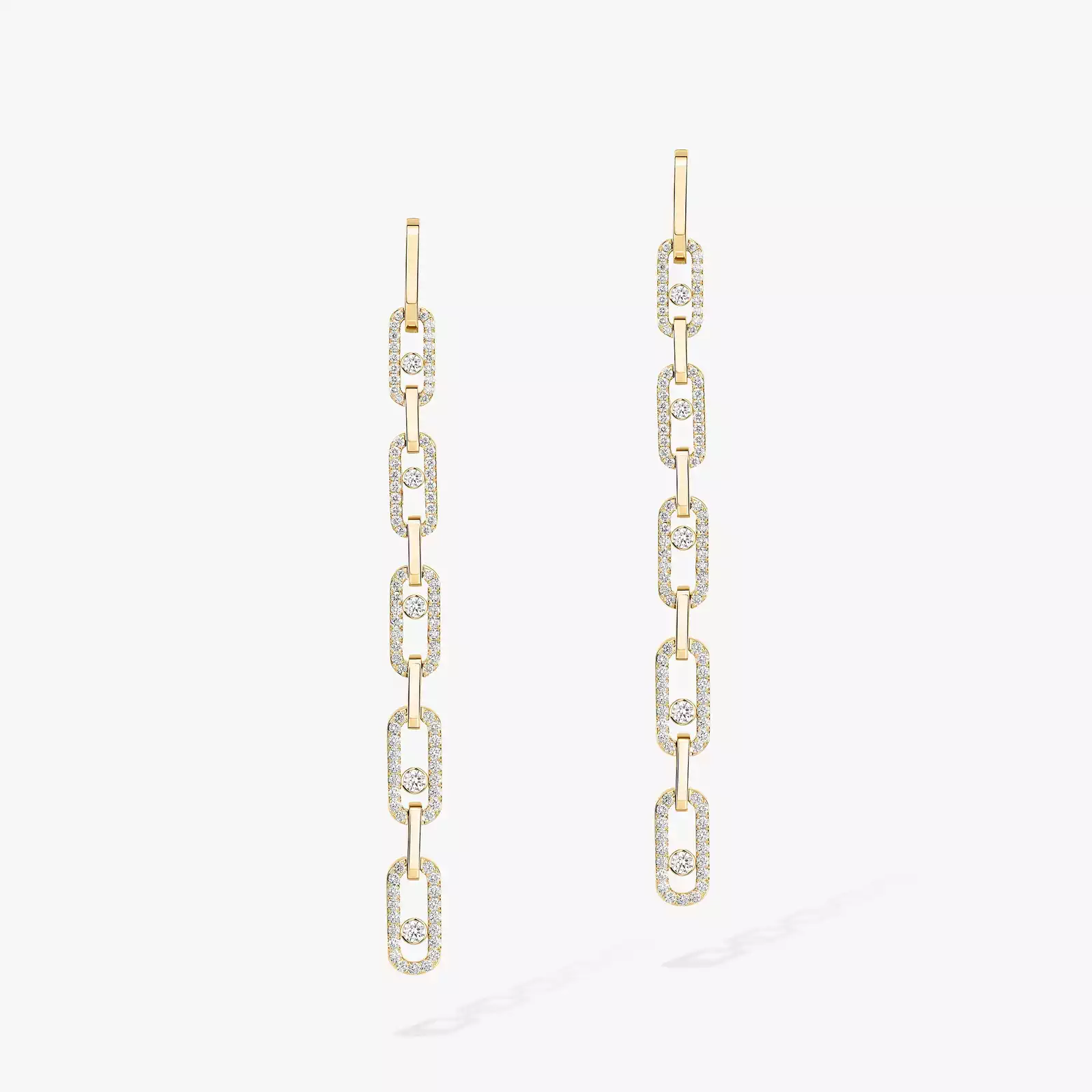 Boucles d'oreilles Femme Or Jaune Diamant Pendantes Move Link Multi 12011-YG