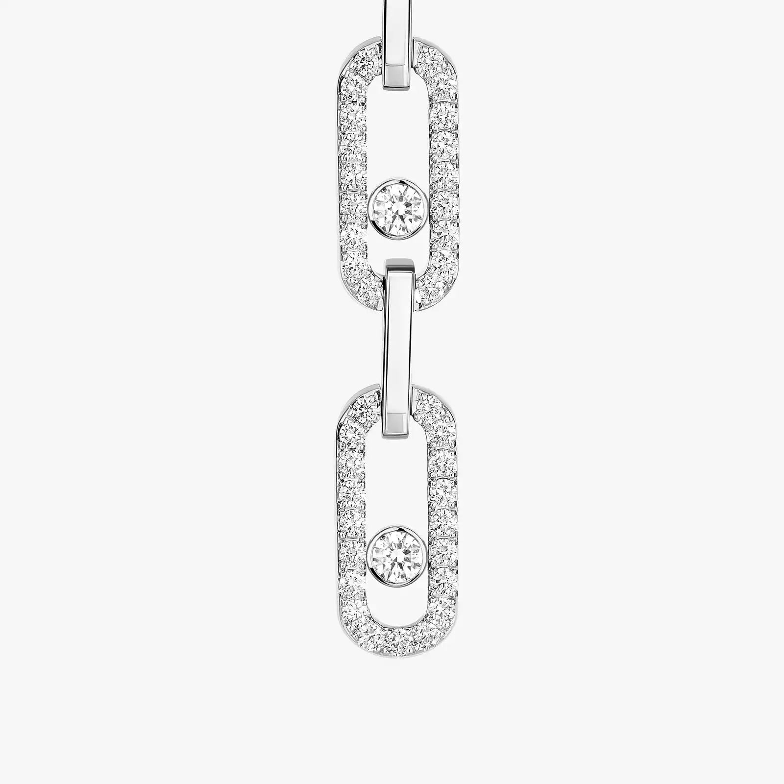 Серьги Для нее Белое золото Бриллиантами Длинные серьги Move Link Multi 12011-WG