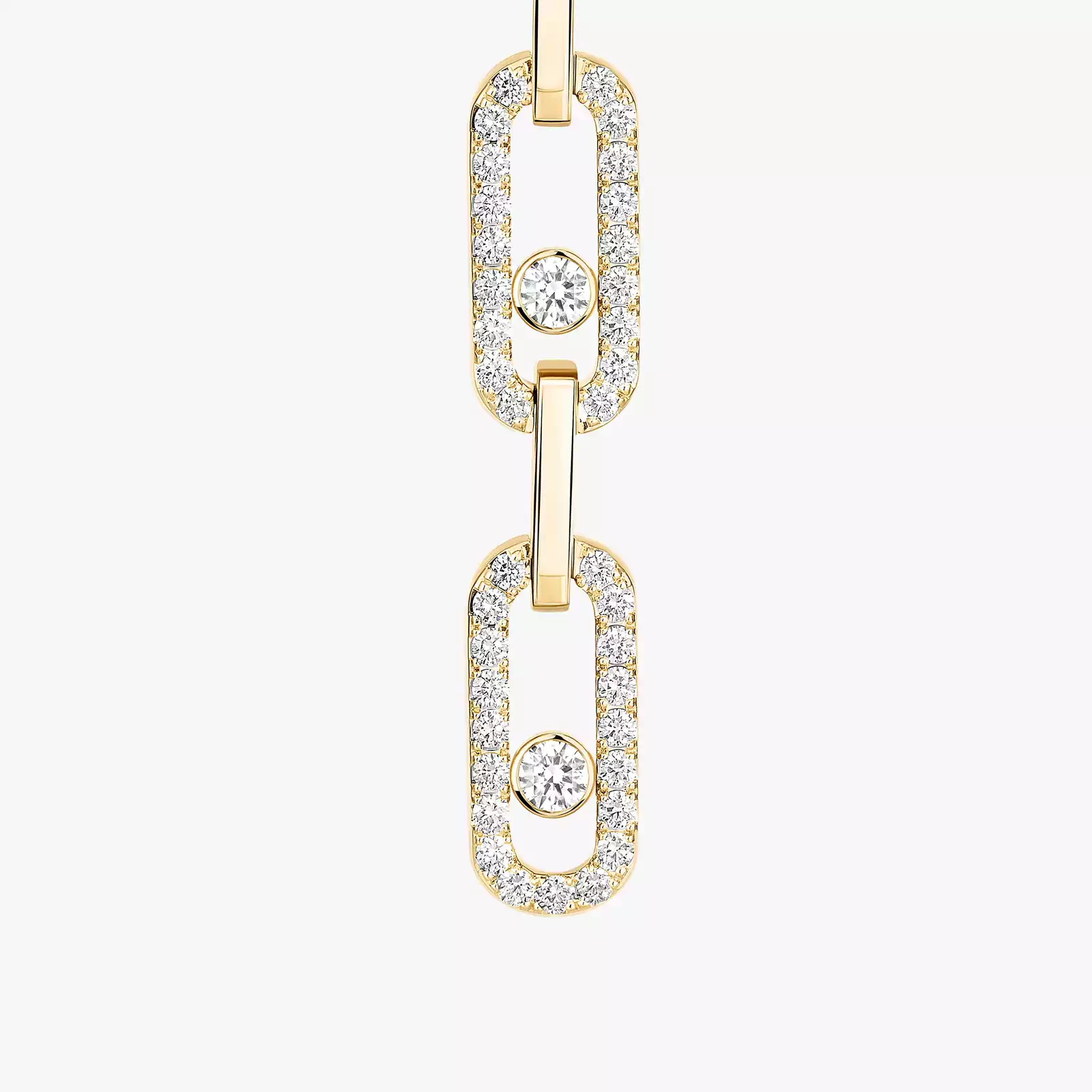 Boucles d'oreilles Femme Or Jaune Diamant Pendantes Move Link Multi 12011-YG