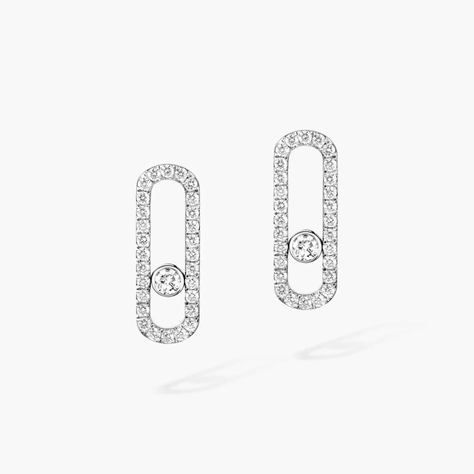 Boucles d'oreilles Femme Or Blanc Diamant Move Uno Pavées 12183-WG