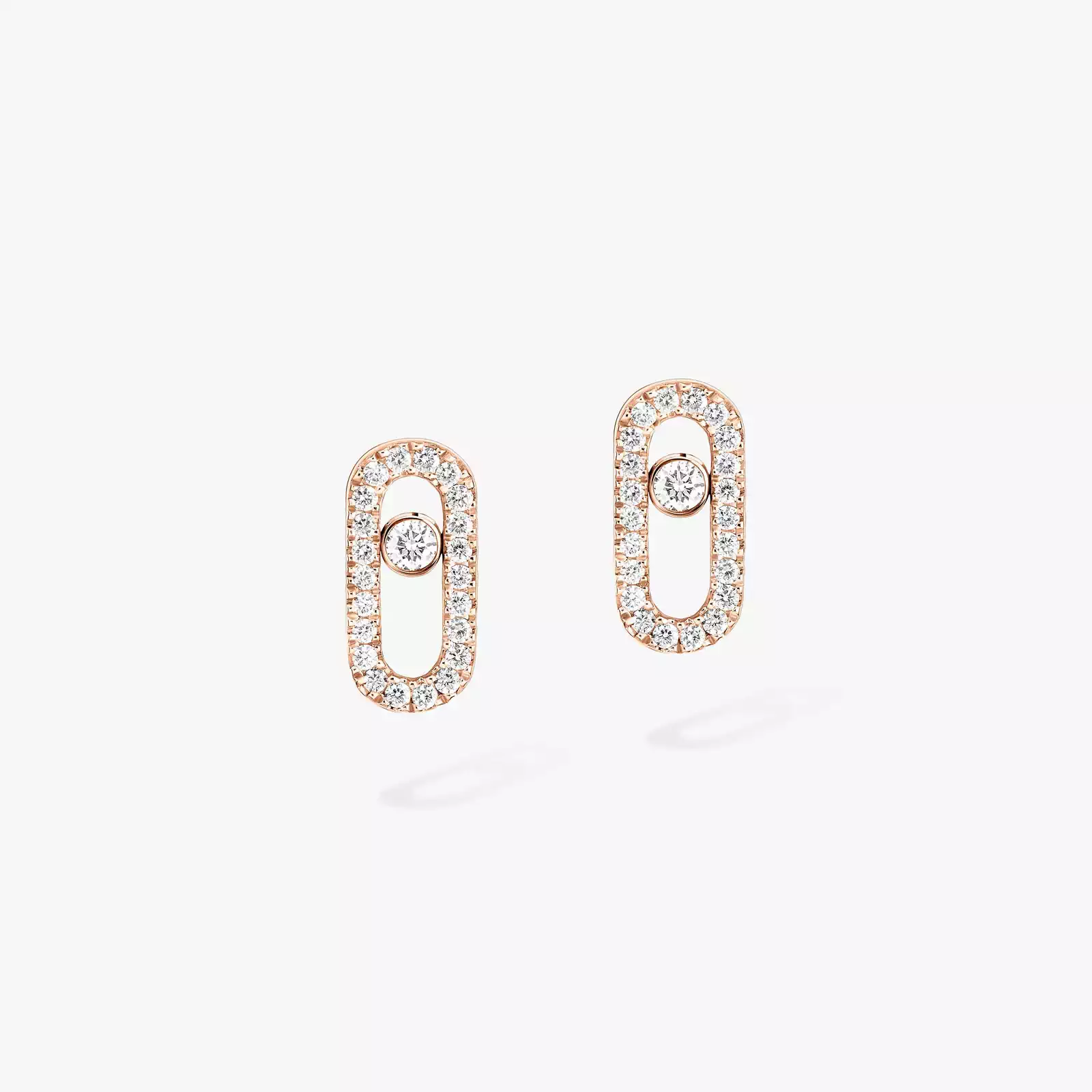 Puces Move Uno Pink Gold For Her Diamond Earrings 05634-PG