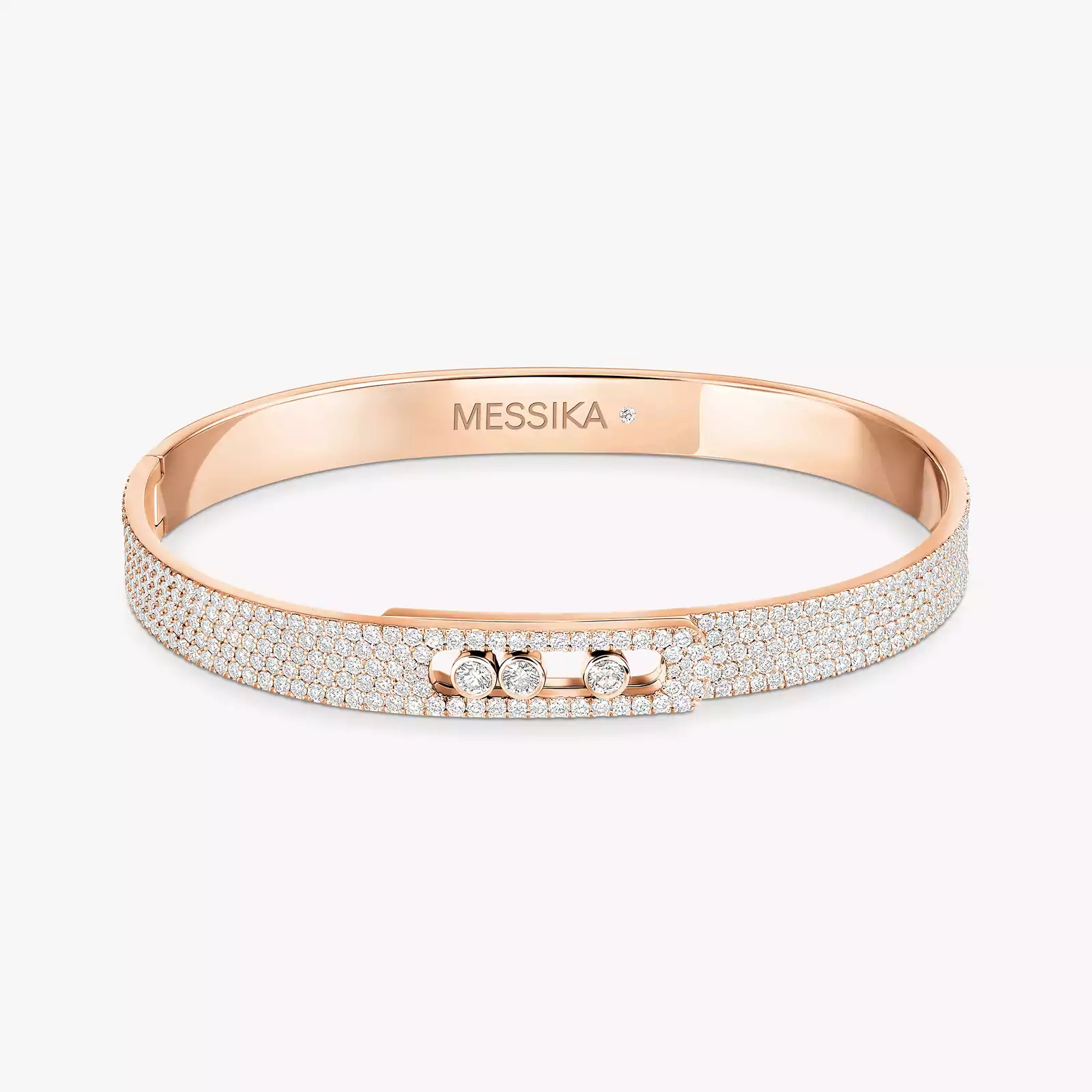 Bracelet Femme Or Rose Diamant Bangle Move Noa Pavé 12722-PG