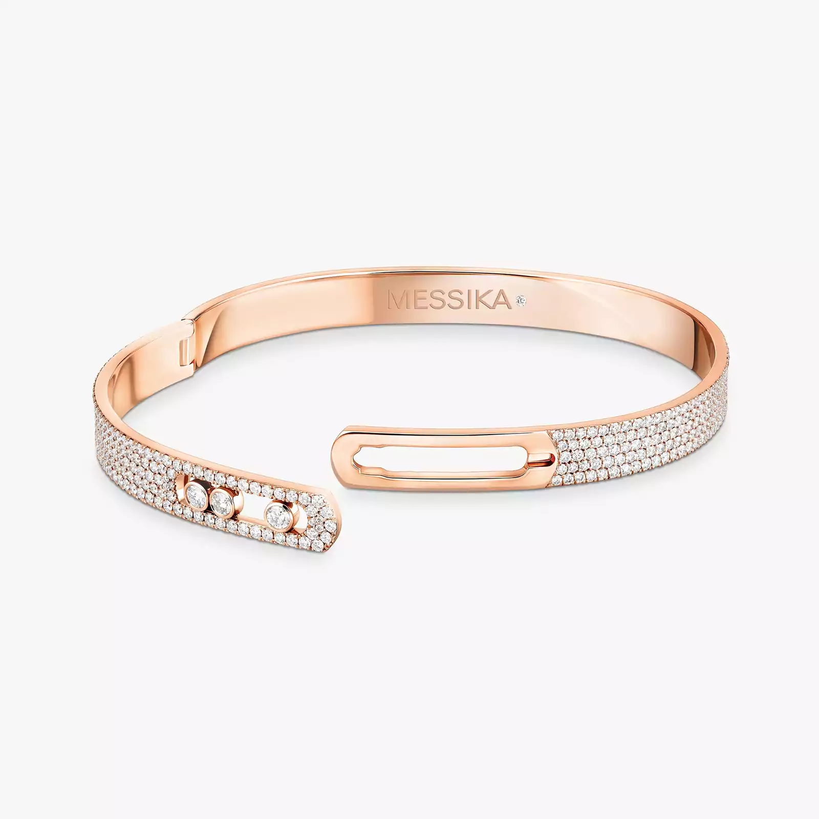 Bracelet Femme Or Rose Diamant Bangle Move Noa Pavé 12722-PG