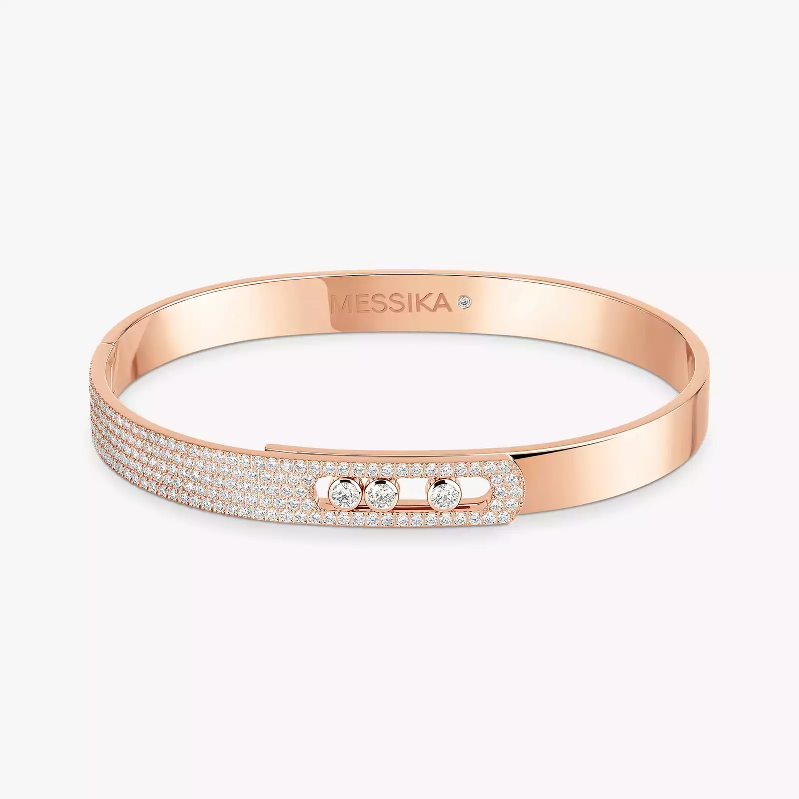 Move Noa Semi-Pavé Bangle Pink Gold For Her Diamond Bracelet 06371-PG