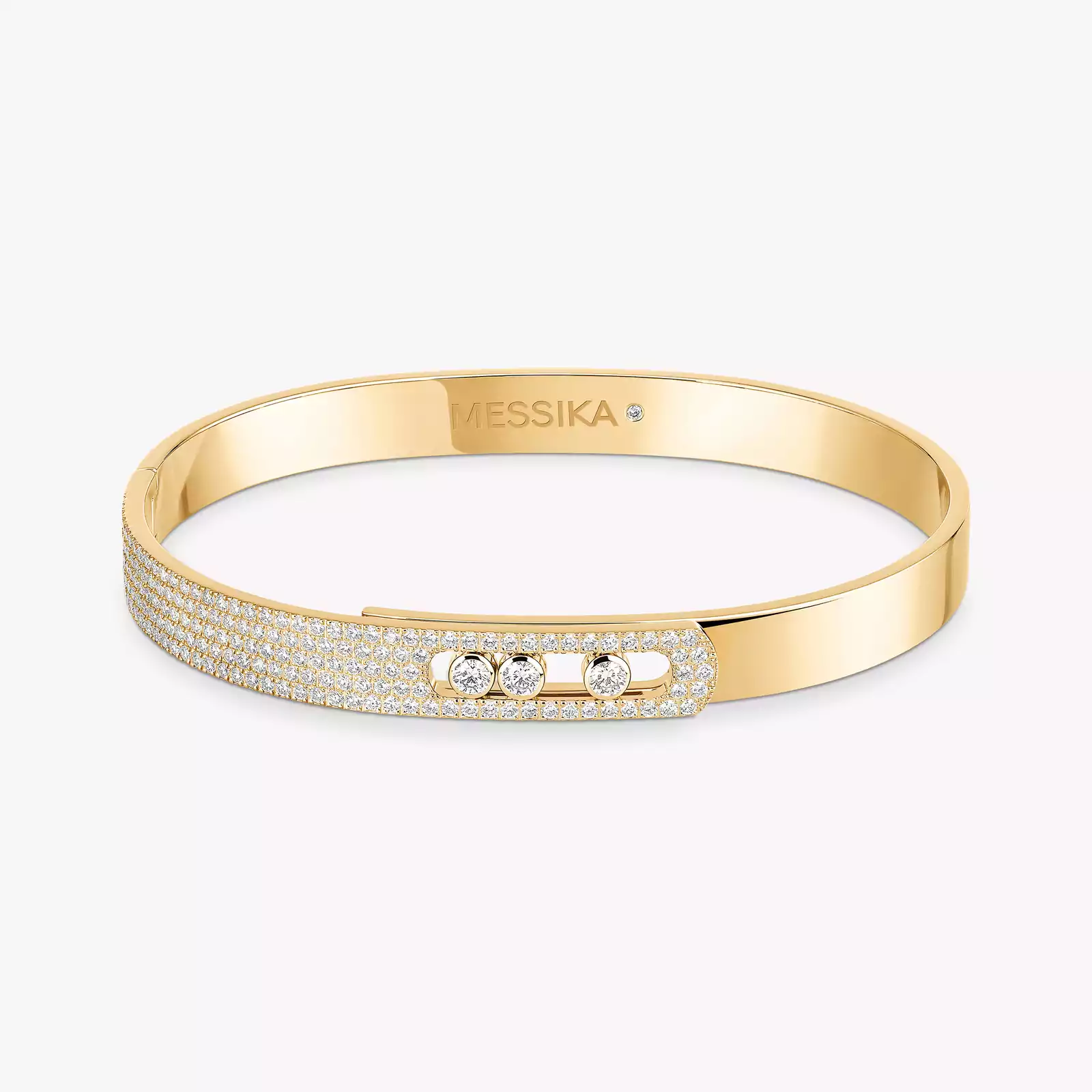 Move Noa Semi-Pavé Bangle Large Size Yellow Gold For Her Diamond Bracelet 13913-YG