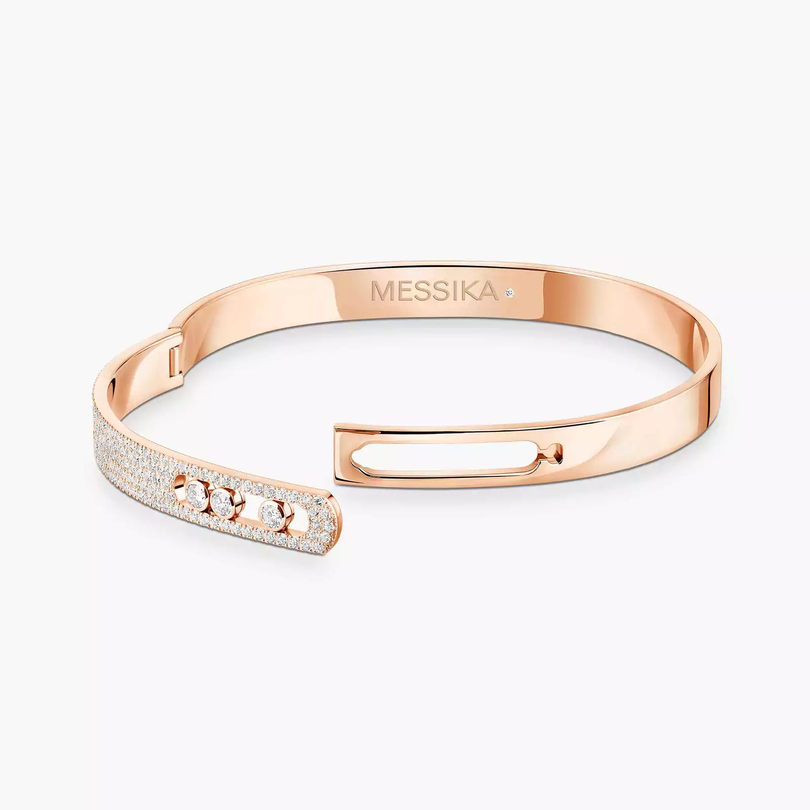 Move Noa Semi-Pavé Bangle Pink Gold For Her Diamond Bracelet 06371-PG